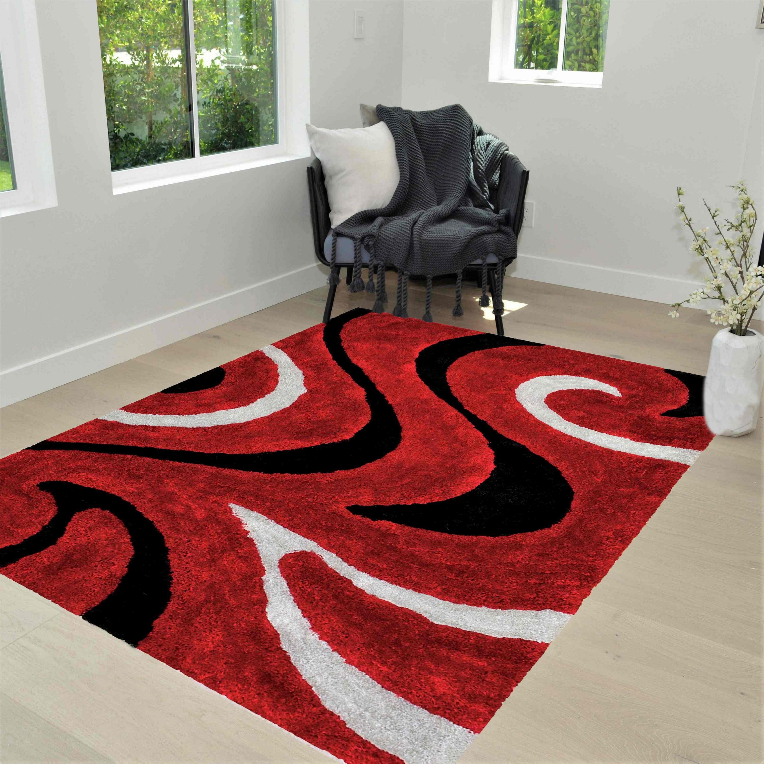 3-D Hand Carved Shaggy Rug #06