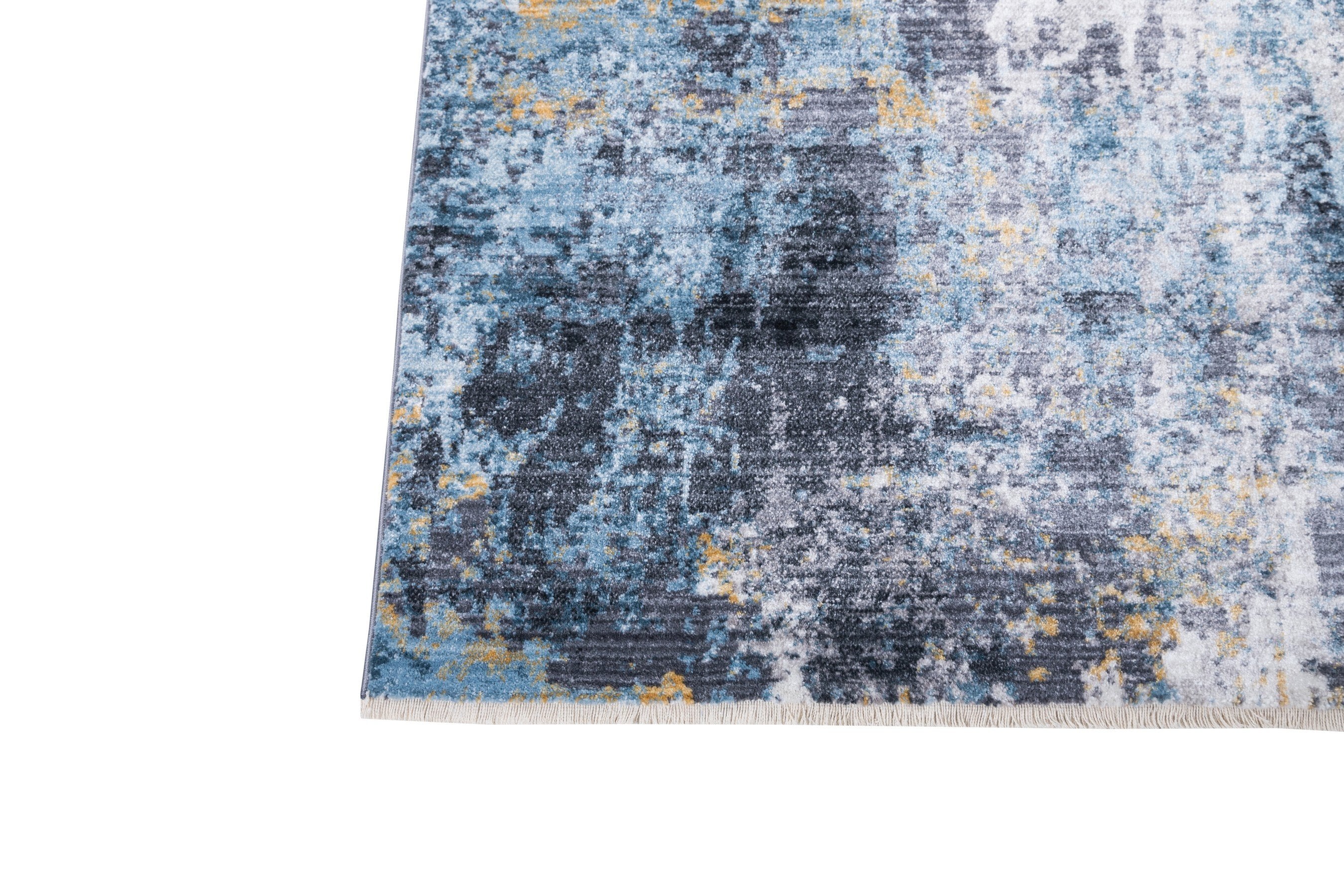 Abstract Distressed Area Rug Leno Weave Abrash Foldable #56