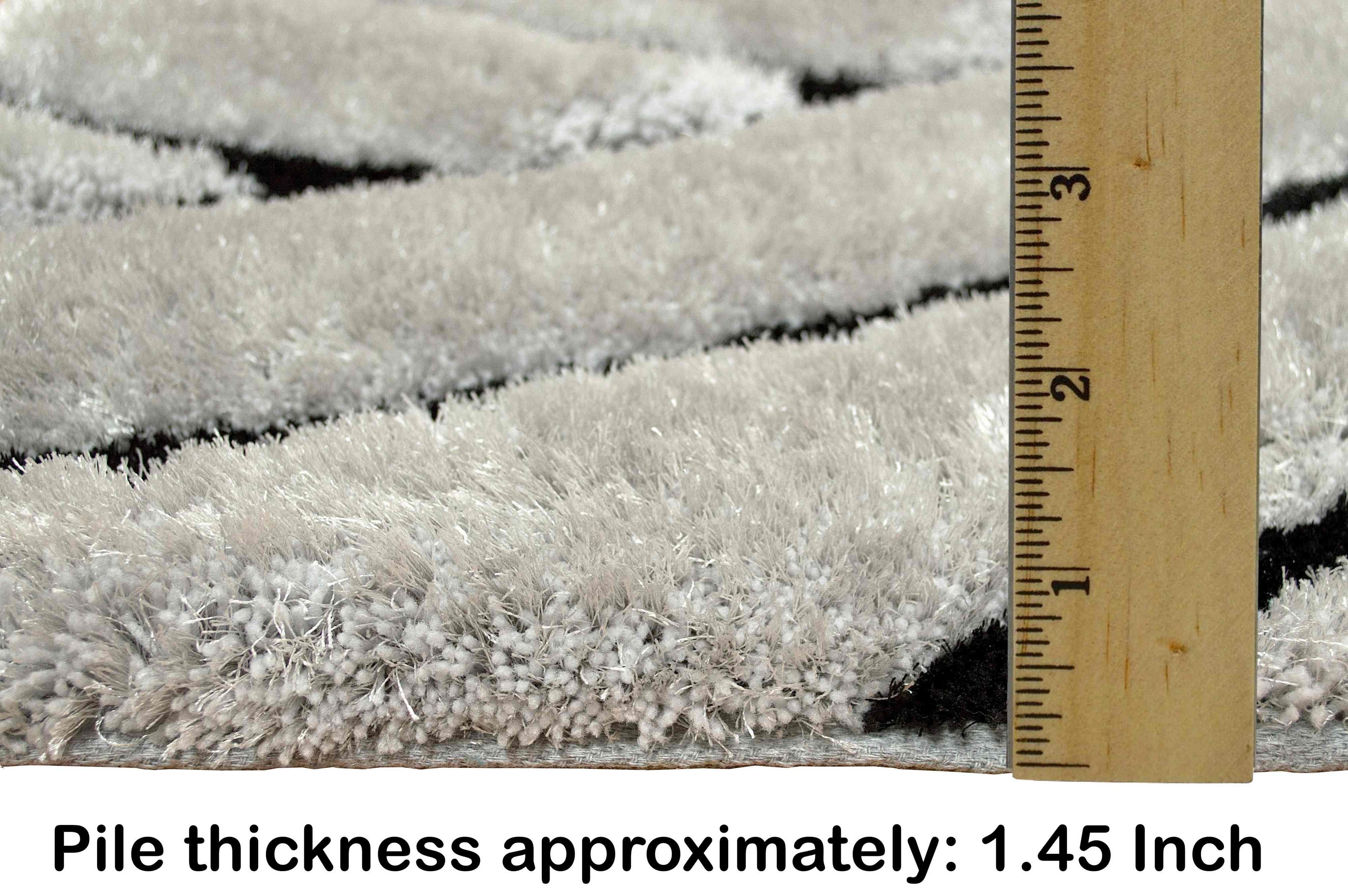 3-D Hand Carved Shaggy Rug - Soft Modern Colors