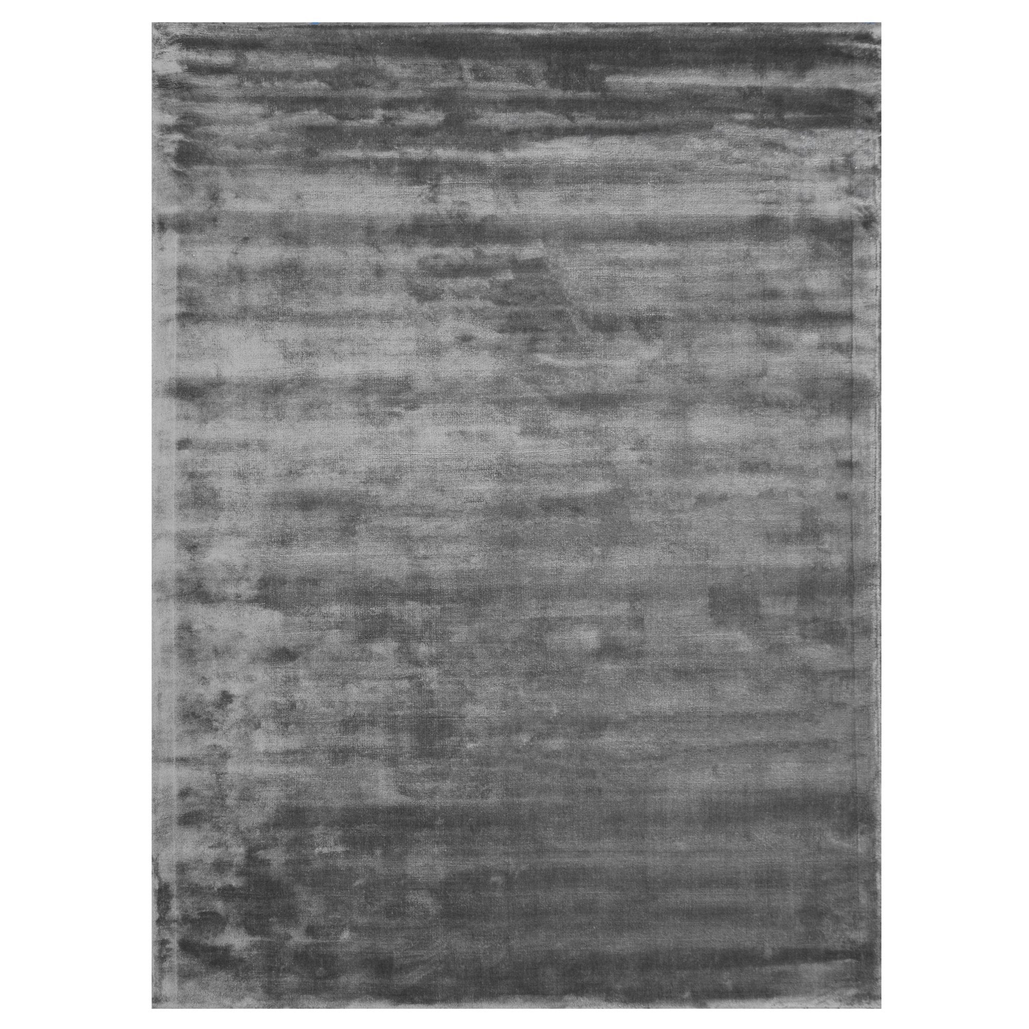 Ash Color Rugs Viscose Ultra-Soft Hand Knotted in India Rugs for Dining Room