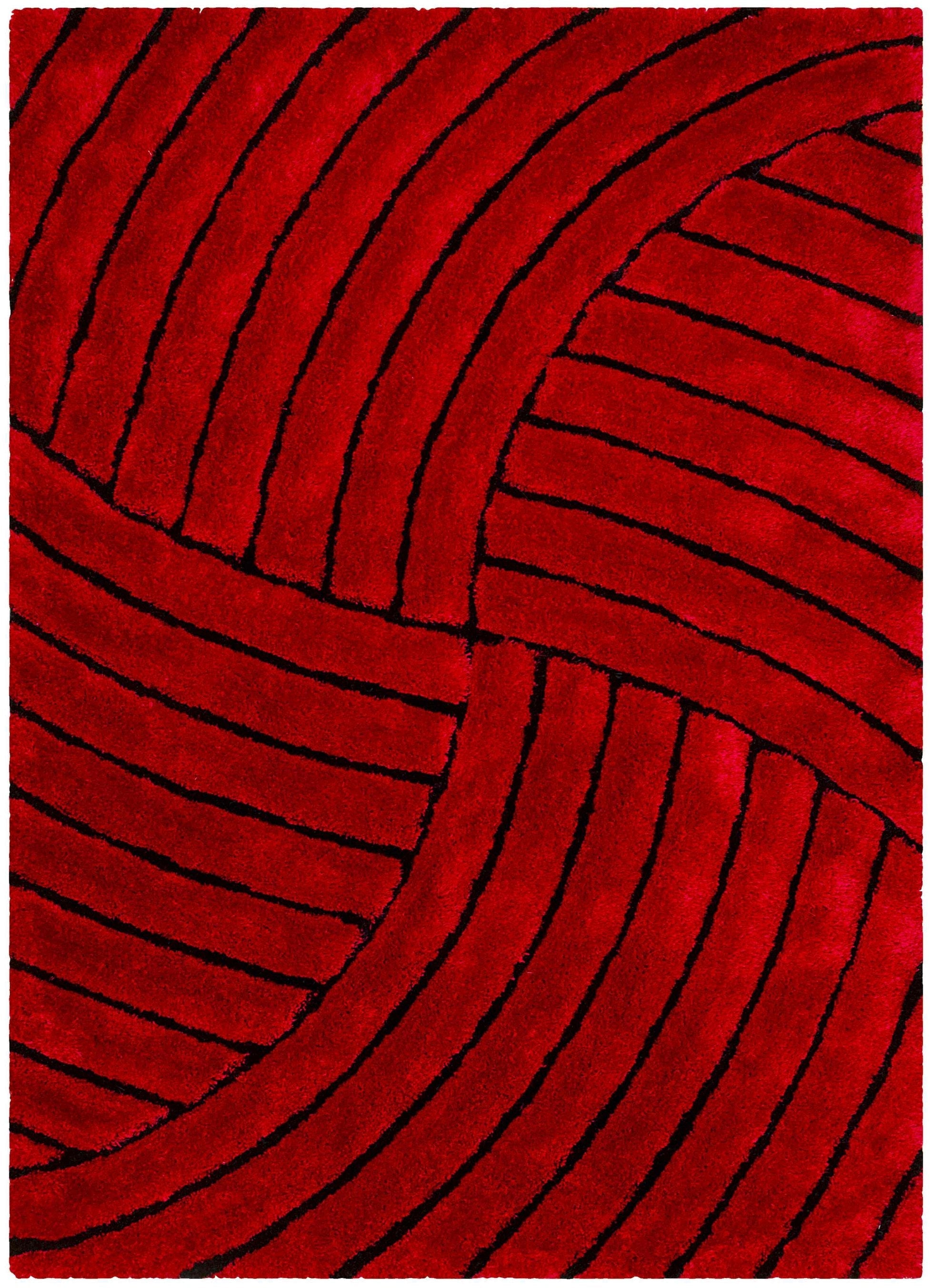 3-D Hand Carved Shaggy Rug - Soft Modern Colors