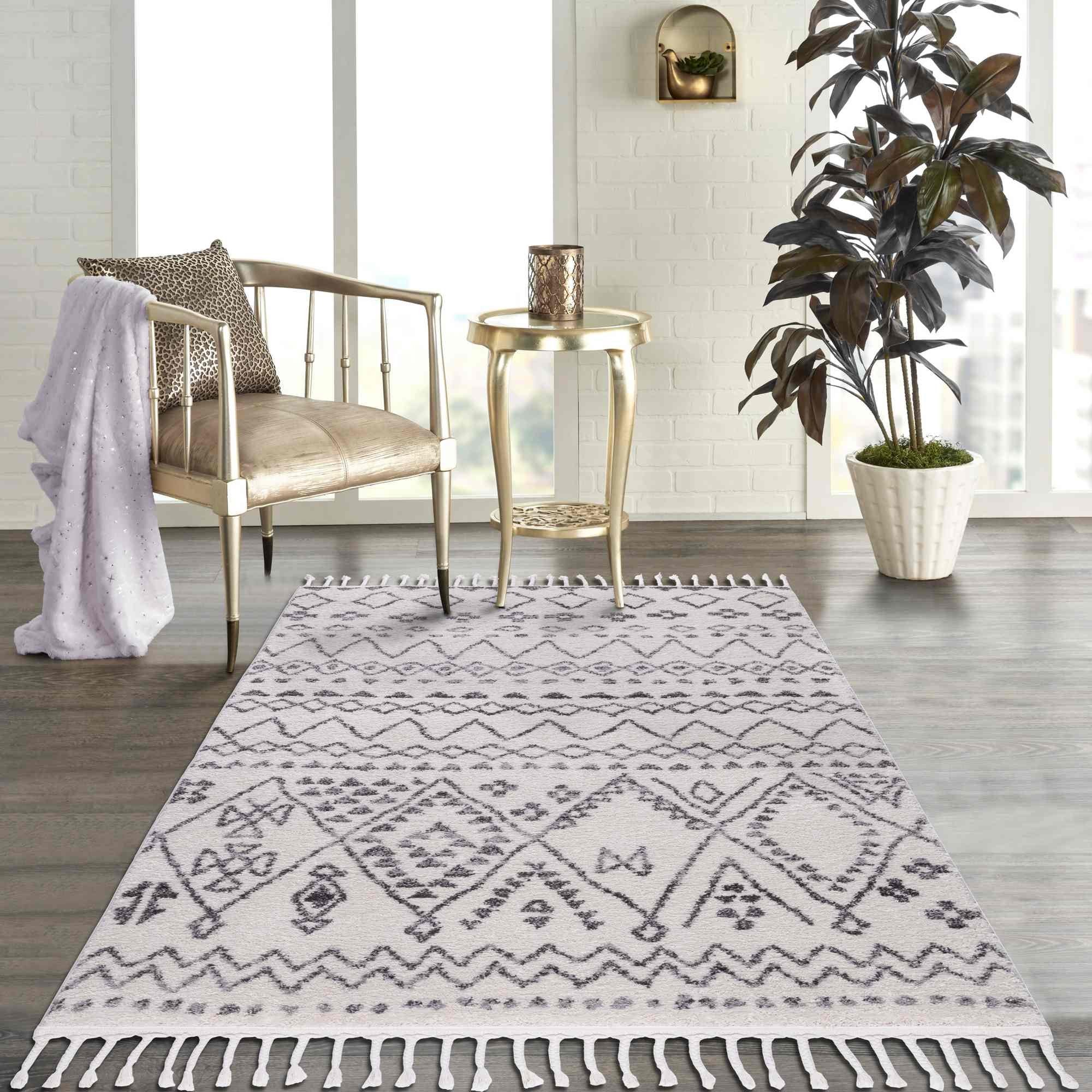 Trellis Moroccan Shaggy Rugs #12
