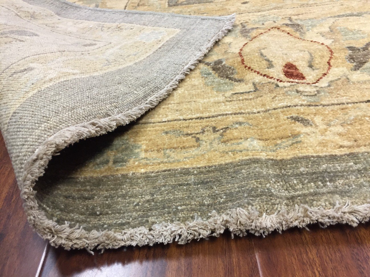 Hand Knotted Pakistani Rug-Ziegler-Gray/Beige/Multi-(12 by 14.5 Feet)