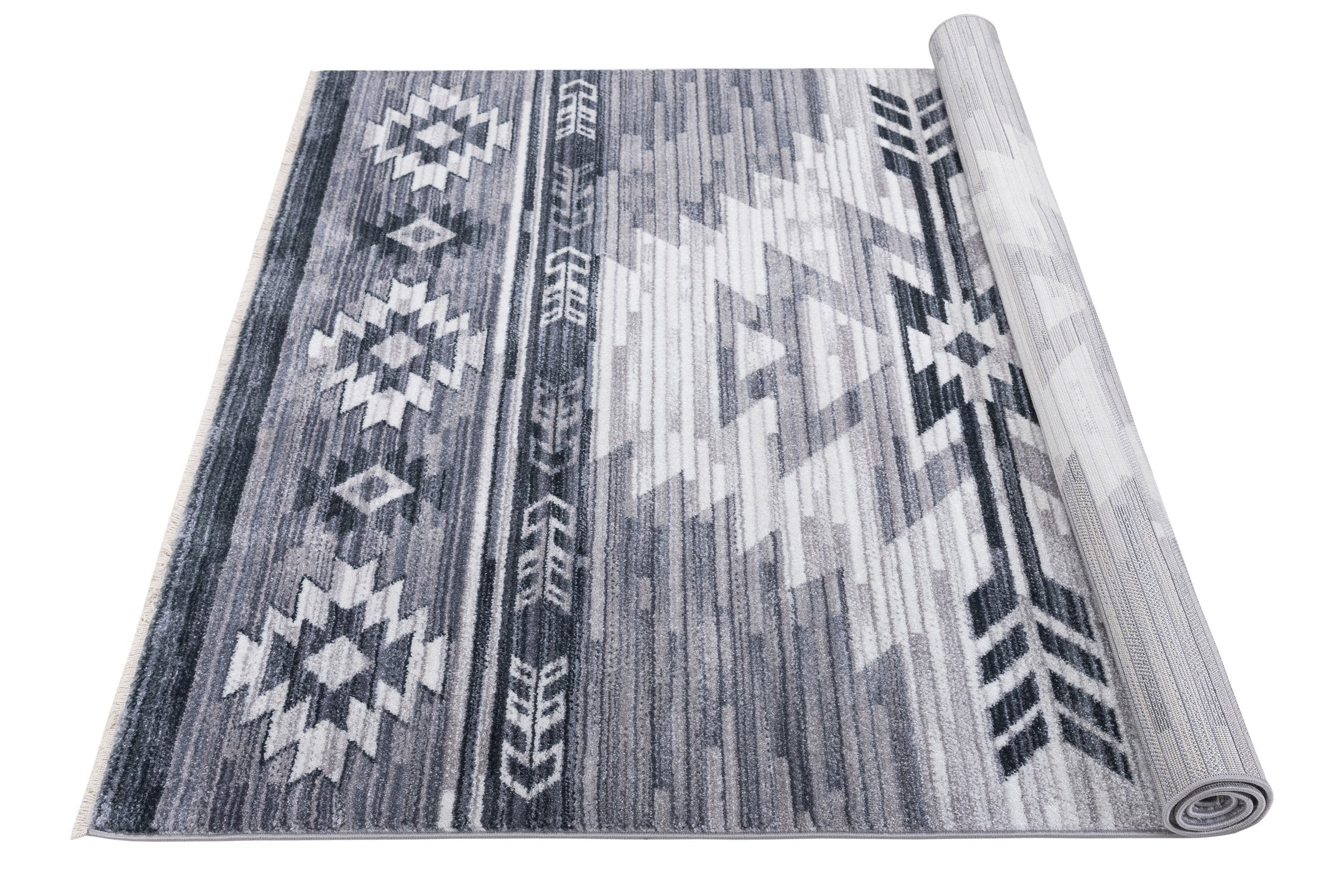 Navajo Tribal Rug – Easy Clean, Foldable, Rust/Grey/Black/Blue/Glacier/Orange/Denim