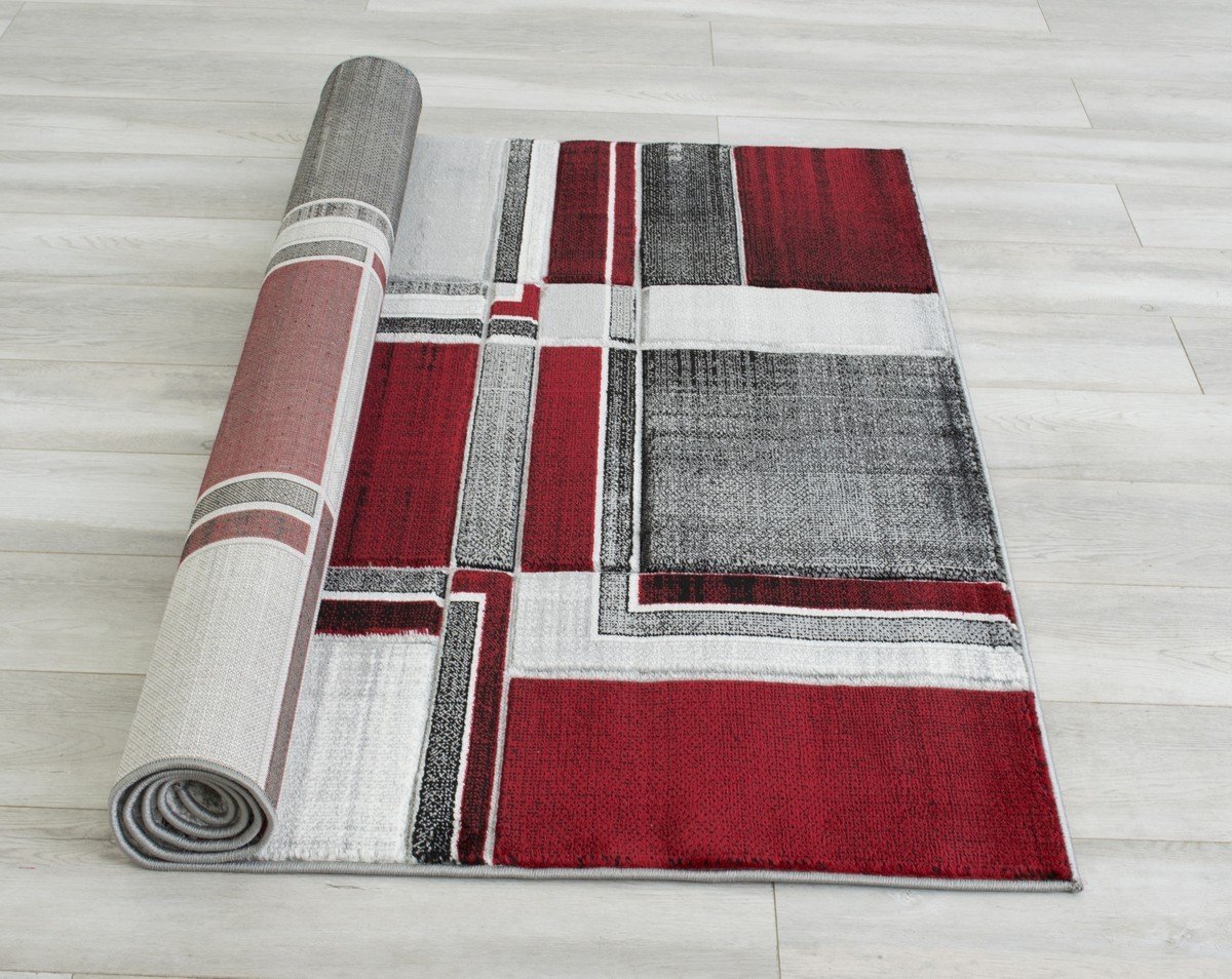 Cubism/Squares Modern Hand Carved Area Rug 15