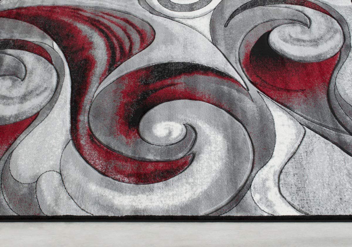 Swirls Abstract Design Hand Carved Rugs #10