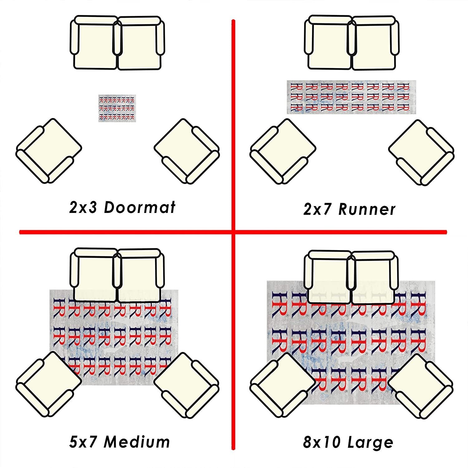 HR - 5’ X 7' Abstract Distressed Color Rugs Modern, Blue Silver Black Gray