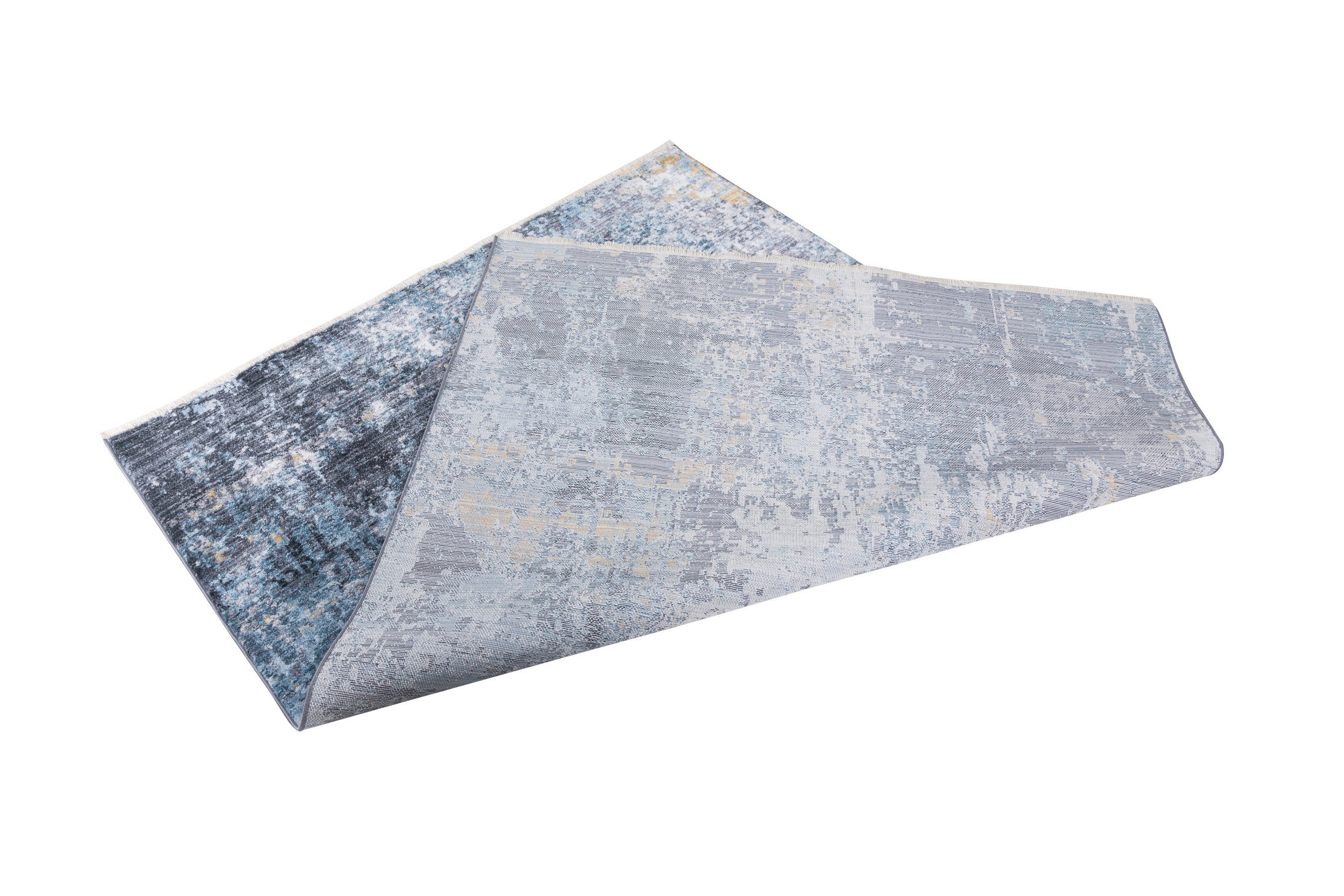 Abstract Distressed Area Rug Leno Weave Abrash Foldable #56