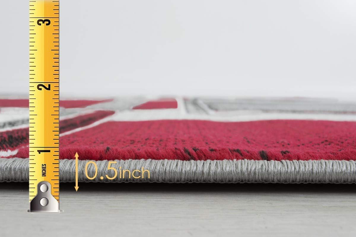 Cubism/Squares Modern Hand Carved Area Rug 15