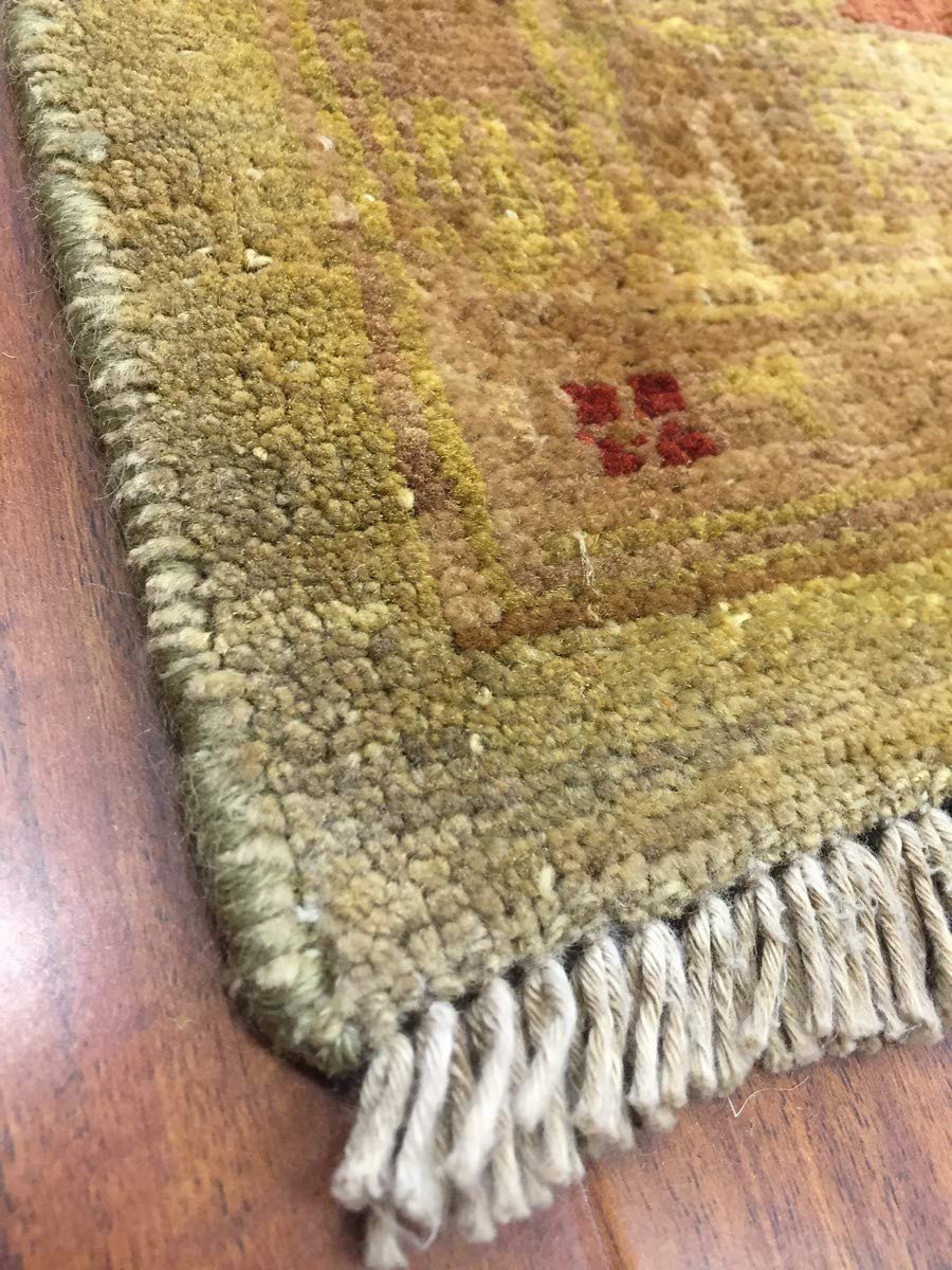 Hand Knotted Pakistani Rug-Ziegler-Burgandy/Olive/Multi-(9.1 by 11.10 Feet)