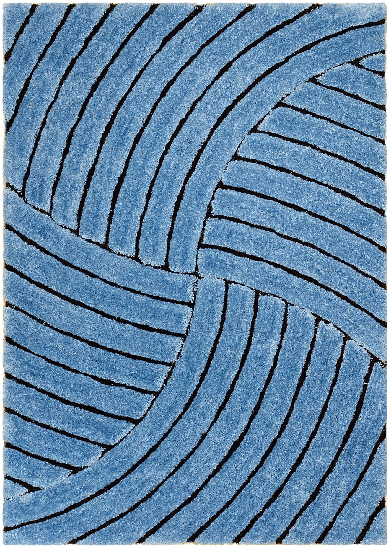 3-D Hand Carved Shaggy Rug - Soft Modern Colors