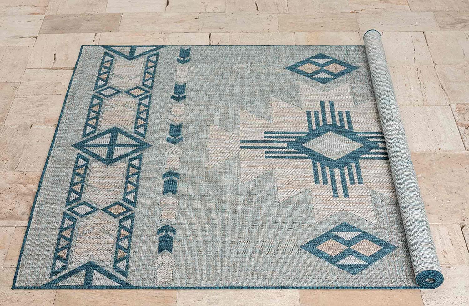 Southwestern Navajo Outdoor Rug – Waterproof and Fade-Resistant – 5x7 & 8x10 Sizes