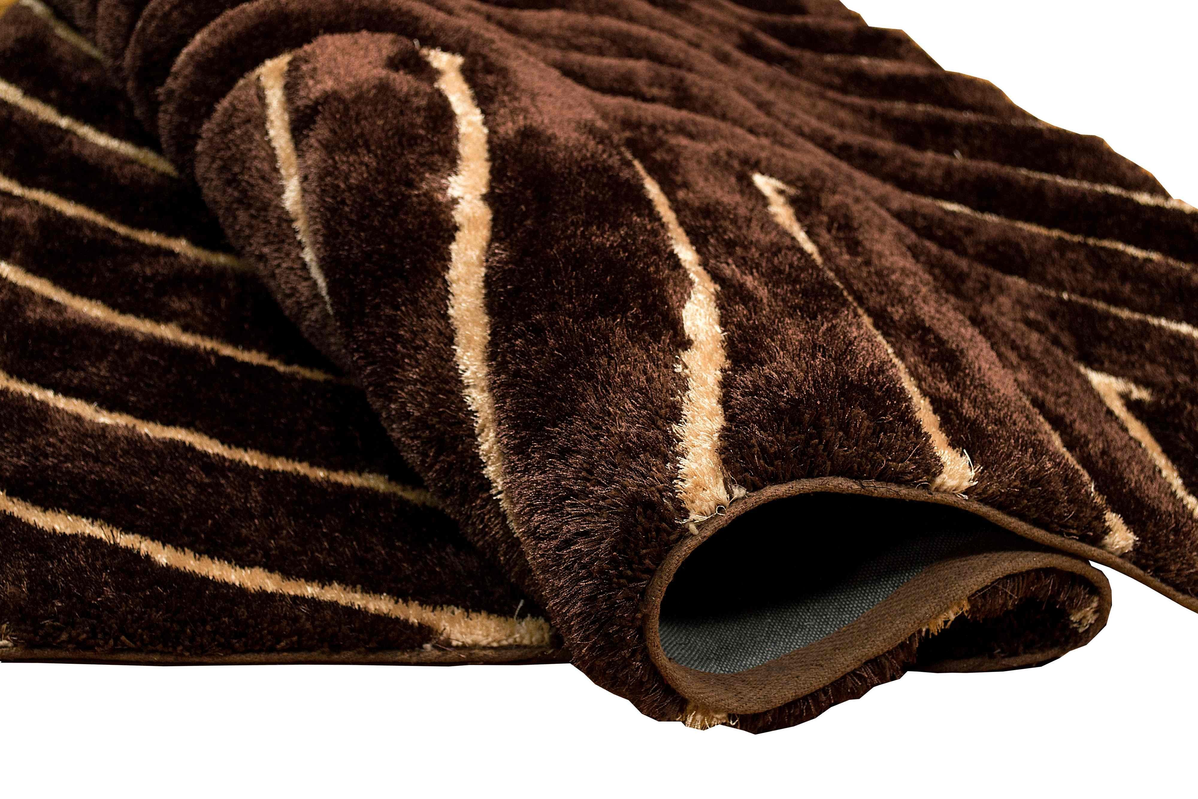 3-D Hand Carved Shaggy Rug - Soft Modern Colors