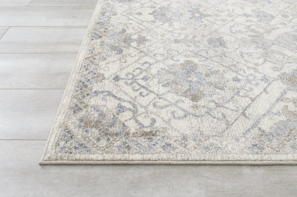 Cream/Gray/Ivory/Beige-Faded, Oriental Distressed