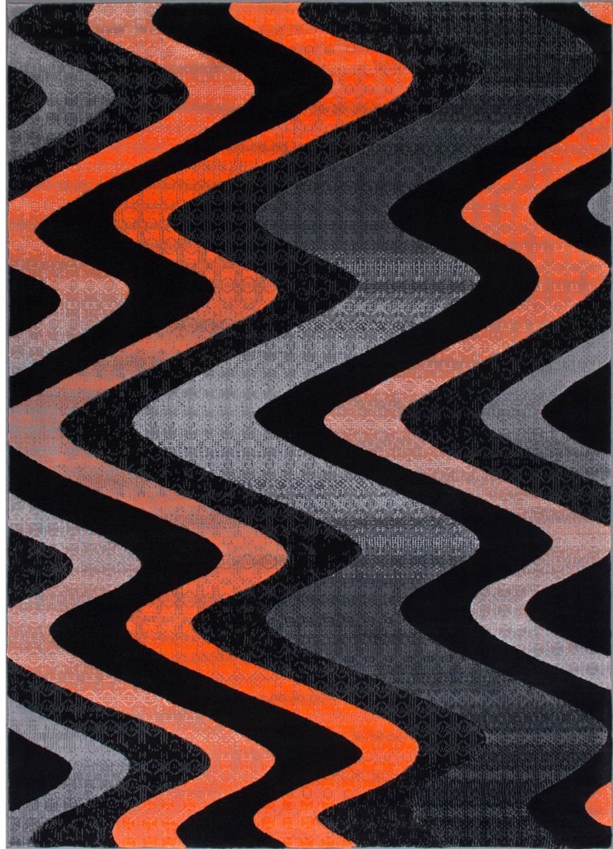Abstract Area Rug Modern Zigzag Wave #66