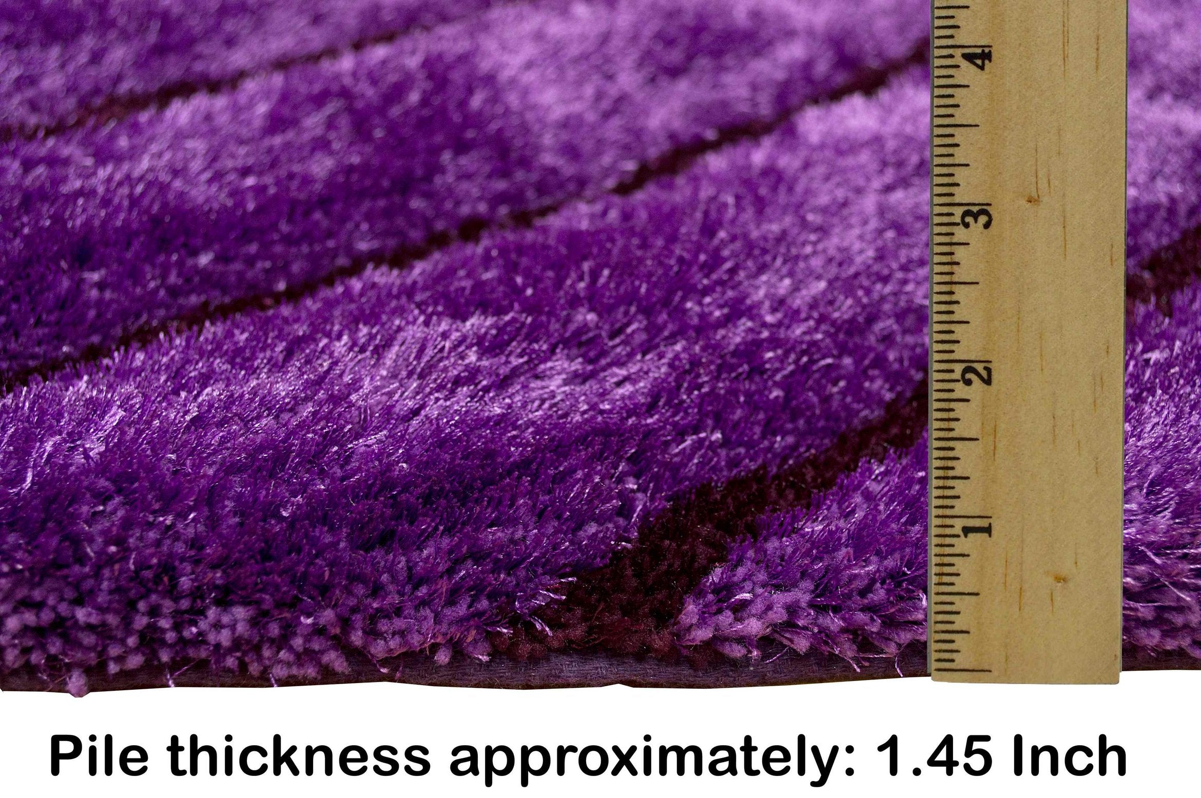 3-D Hand Carved Shaggy Rug - Soft Modern Colors