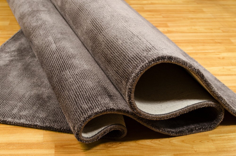 Espresso Color Rugs Viscose Ultra-Soft Hand Knotted in India Rugs for Dining Room