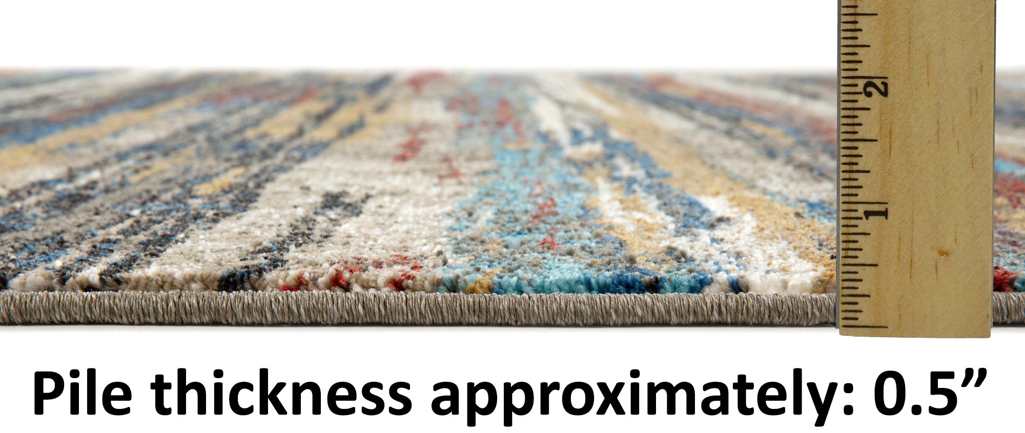 Stripped Design Rugs Blue Burgundy Multi Color Abstract #96