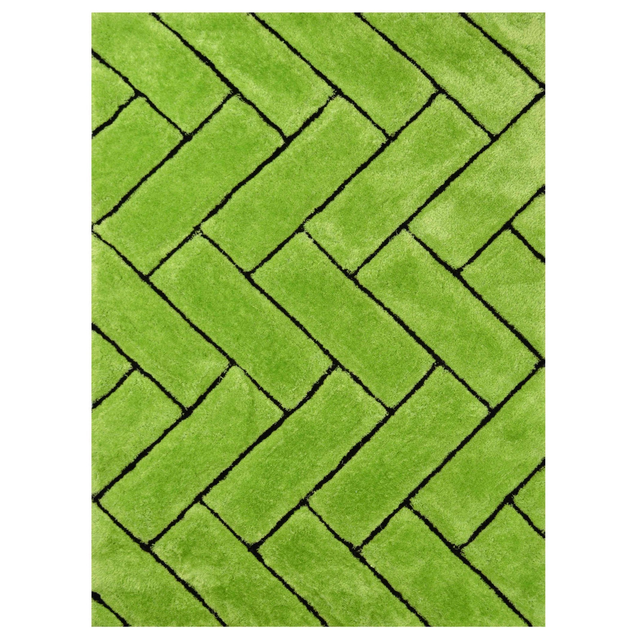 3-D Hand Carved Shaggy Rug - Soft Modern Colors