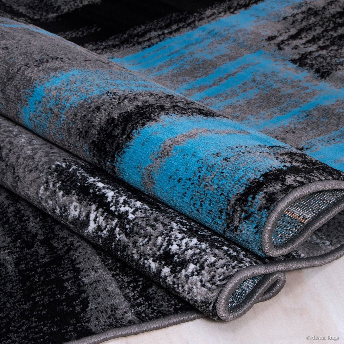 Modern Mixed Brush Color Pattern Area Rug – Various Sizes Available in Gray, Red, Beige, Blue, Lava, Orange, Electric Green, Yellow, Chocolate