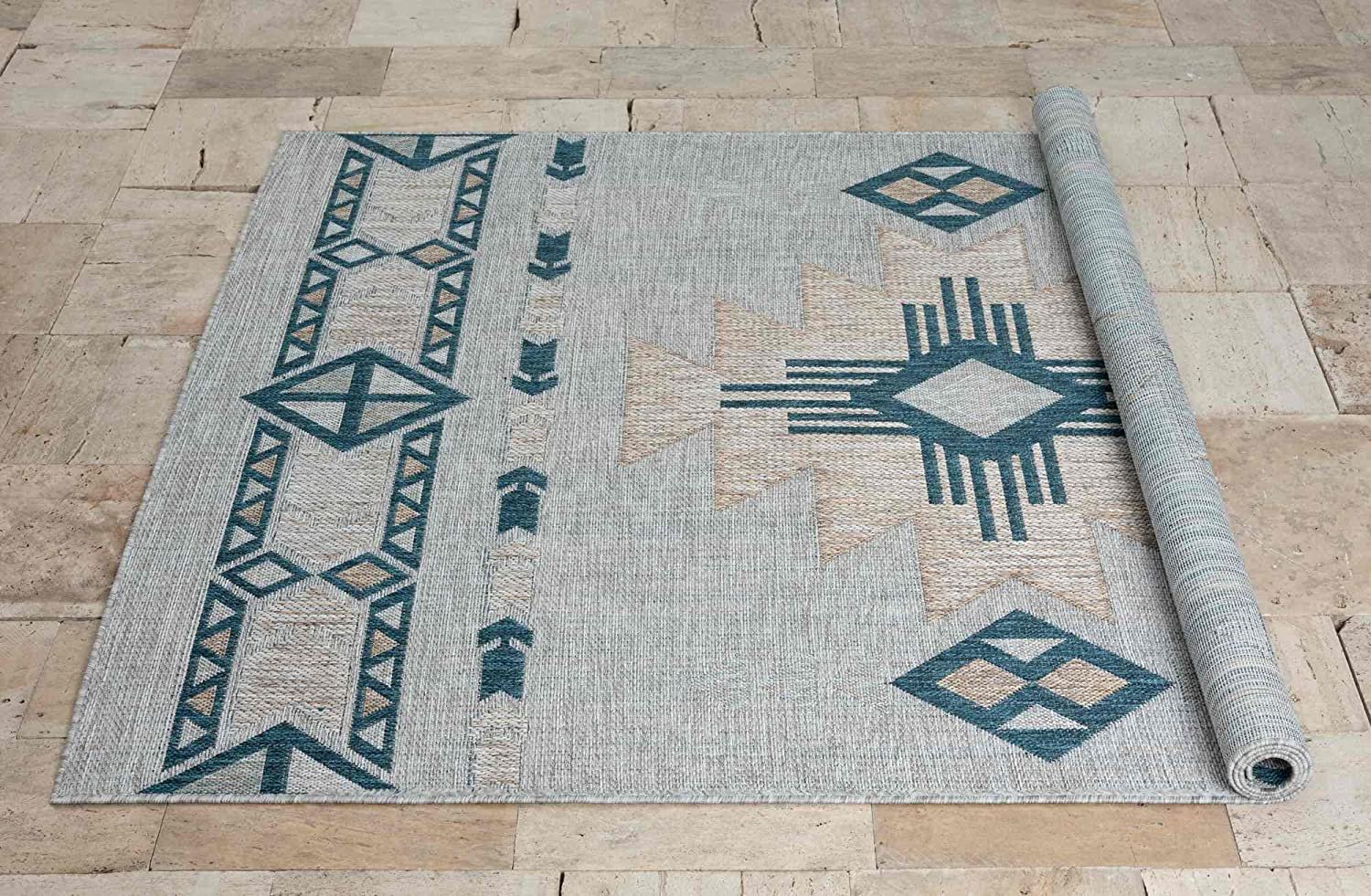 Southwestern Navajo Outdoor Rug – Waterproof and Fade-Resistant – 5x7 & 8x10 Sizes