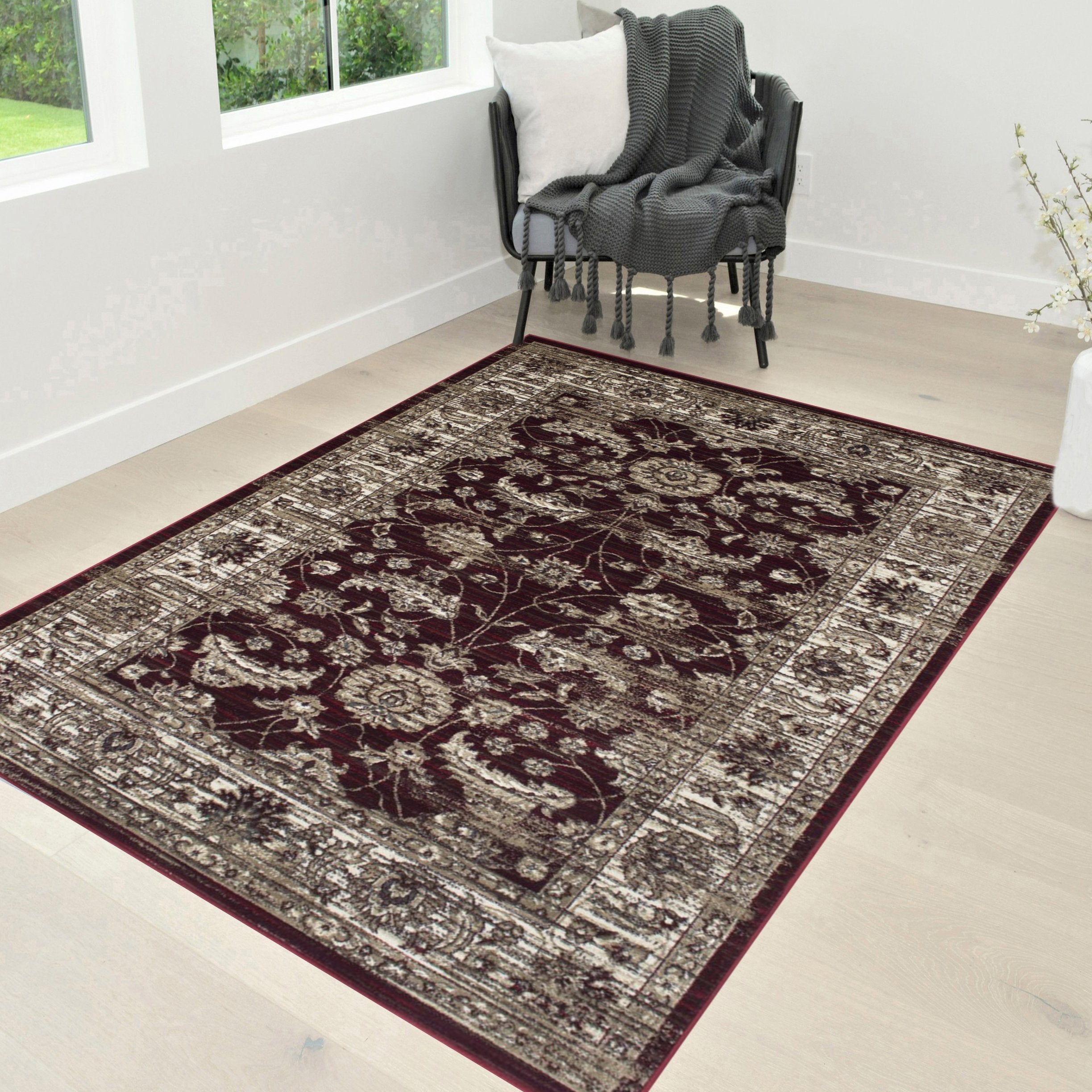 Ziegler Pattern Distressed Rug #91