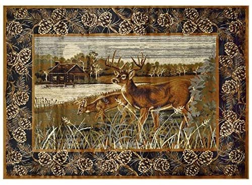 HR Cabin Nature and Animals Multicolor Deer Décor Rugs