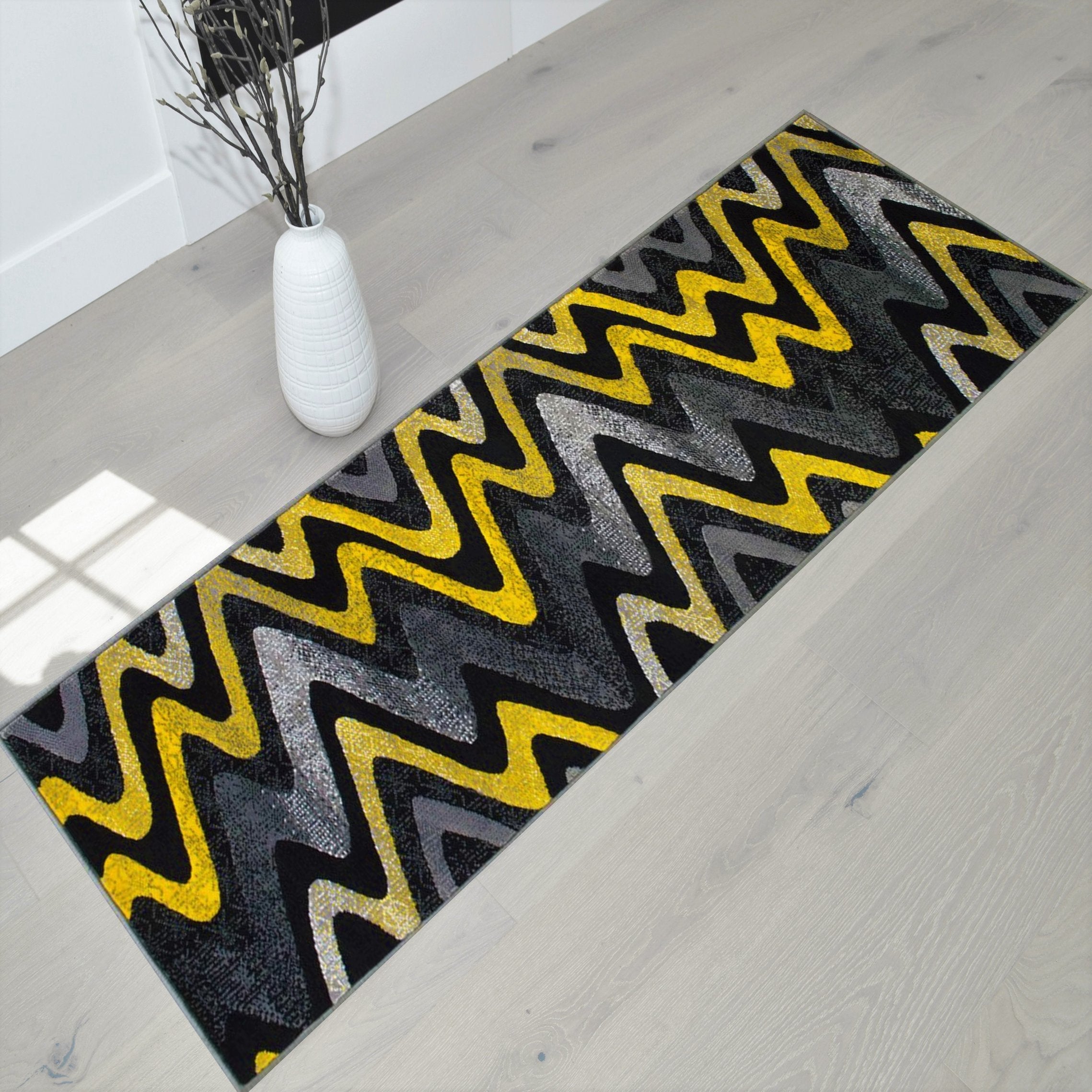 Abstract Area Rug Modern Zigzag Wave #66