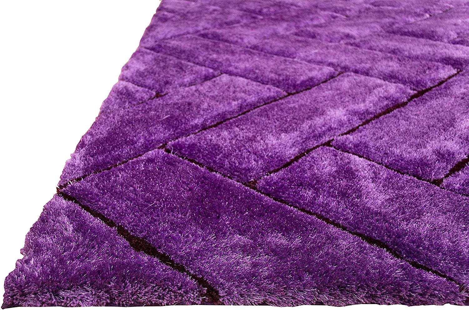 3-D Hand Carved Shaggy Rug - Soft Modern Colors