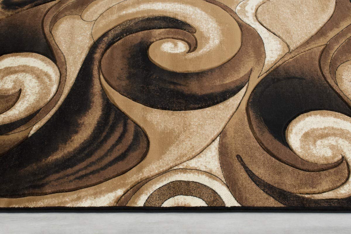 Swirls Abstract Design Hand Carved Rugs #10