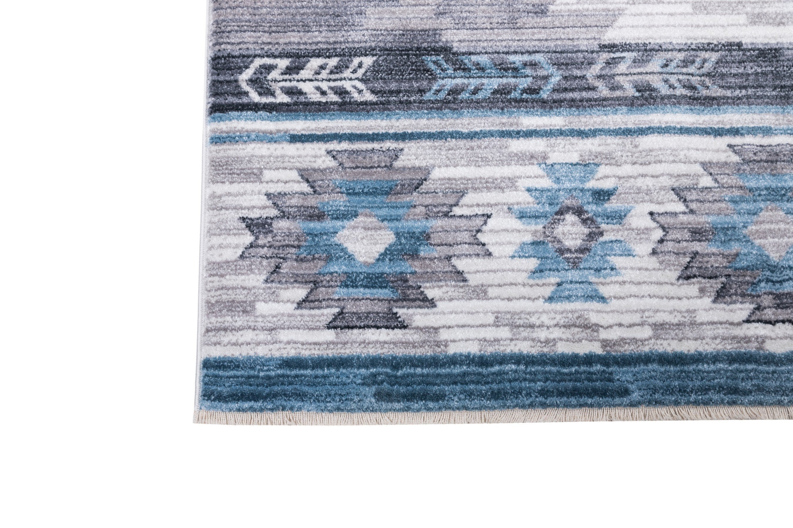 Navajo Tribal Rug – Easy Clean, Foldable, Rust/Grey/Black/Blue/Glacier/Orange/Denim
