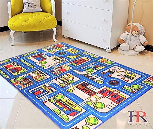 Kids Car Road Rugs Town Map