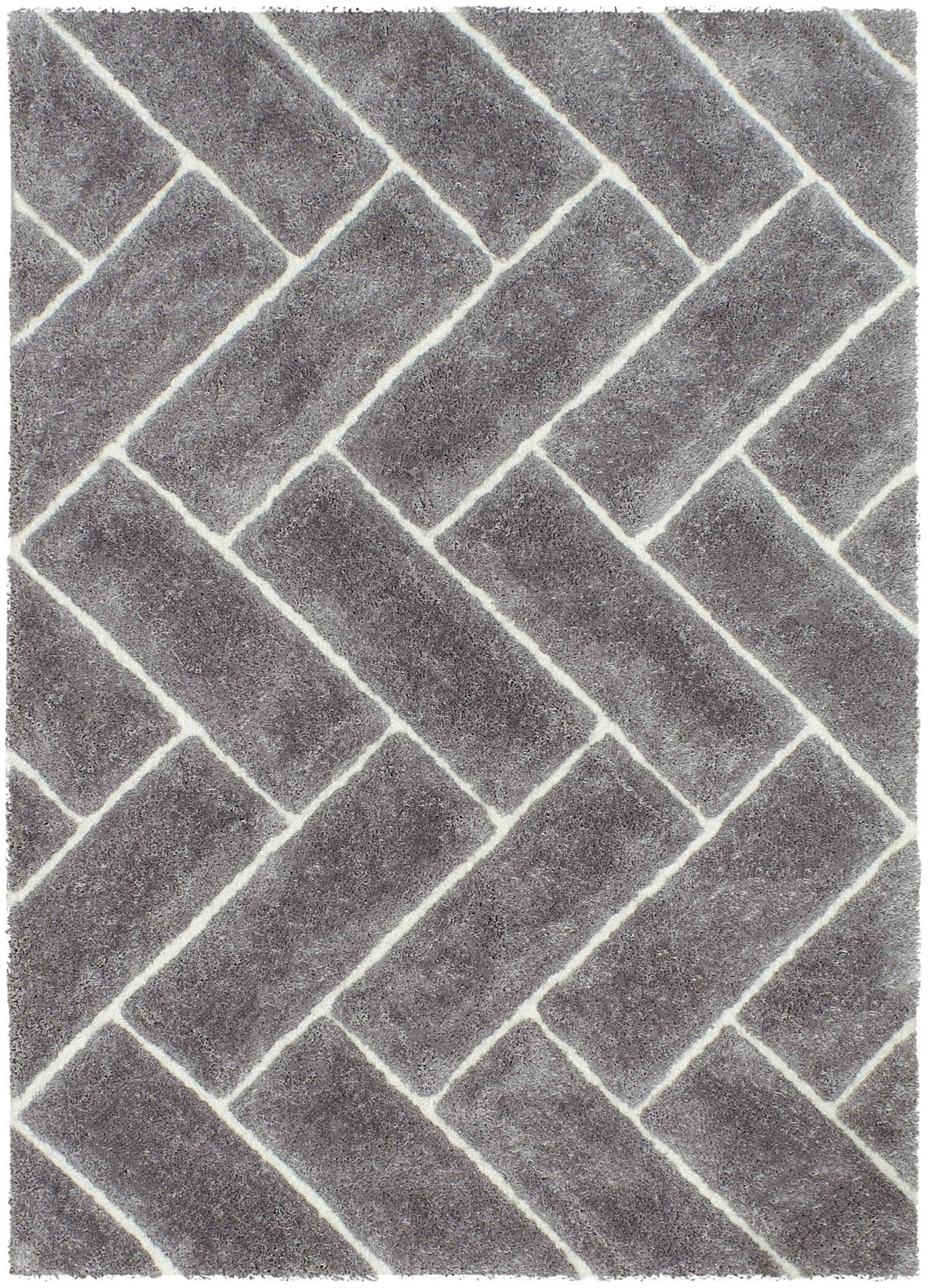 3-D Hand Carved Shaggy Rug - Soft Modern Colors