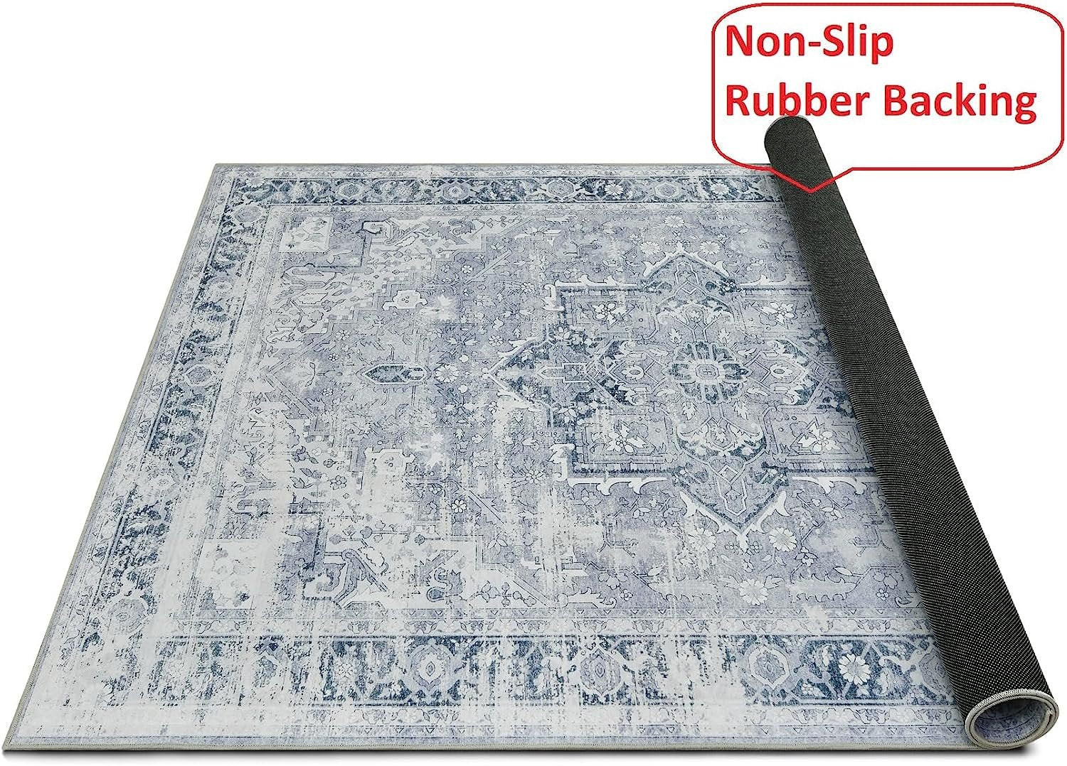 HR Bohemian Area Rug - Non-Slip Rubber Backing #1116