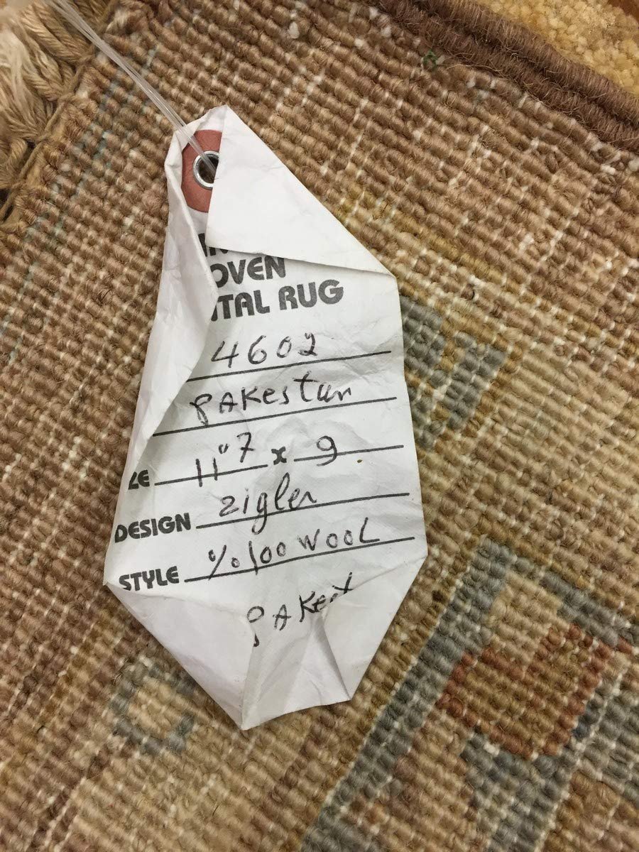 Hand Knotted Pakistani Rug-Ziegler-Brown/Cream/Multi-(11.7 by 9 Feet)