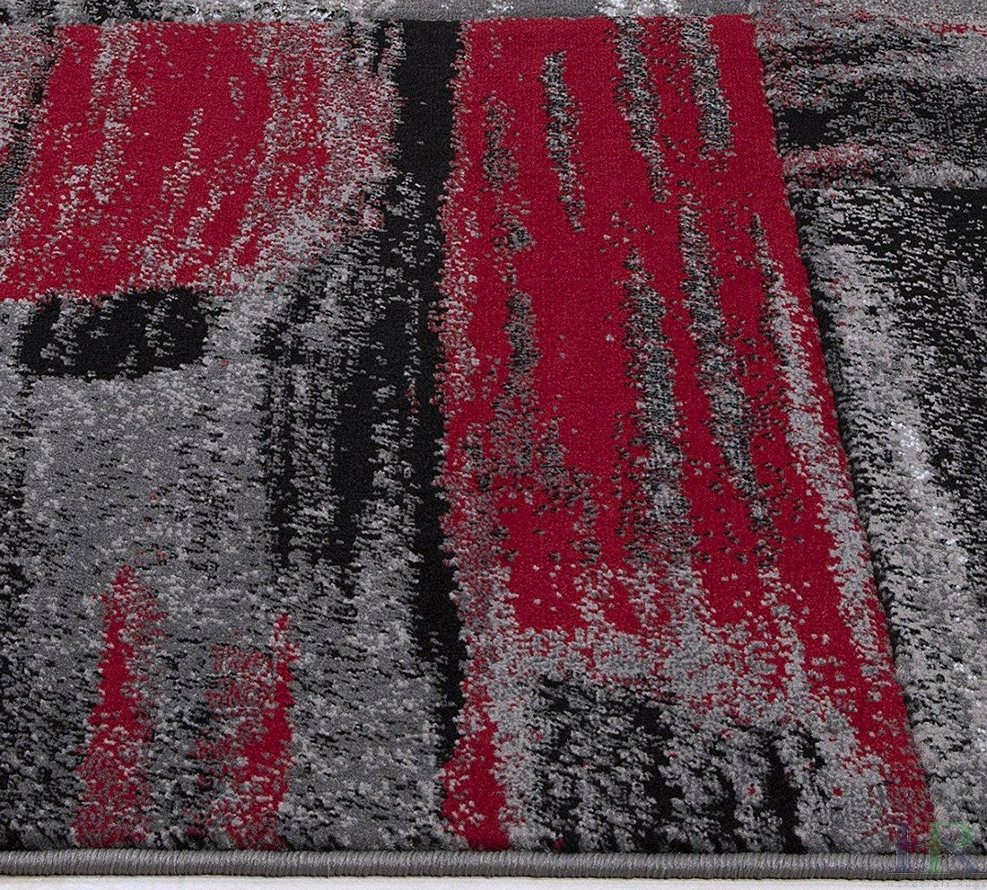 Modern Mixed Brush Color Pattern Area Rug – Various Sizes Available in Gray, Red, Beige, Blue, Lava, Orange, Electric Green, Yellow, Chocolate