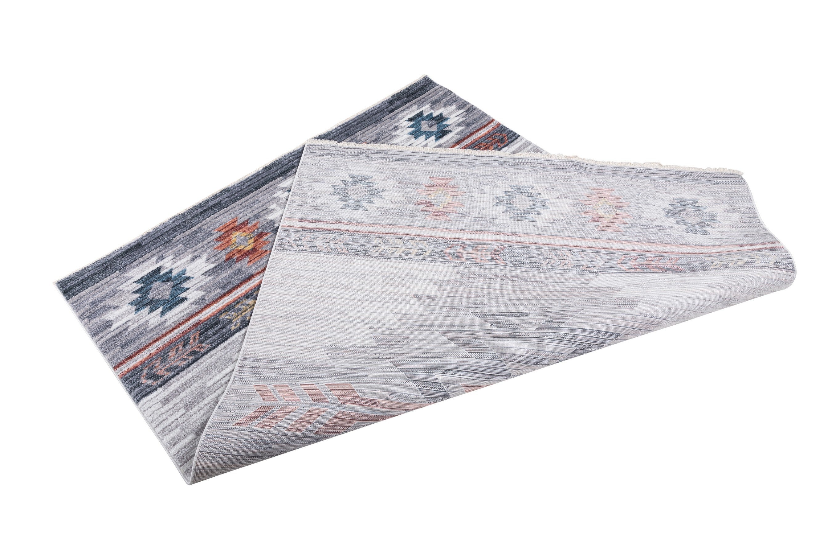 Navajo Tribal Rug – Easy Clean, Foldable, Rust/Grey/Black/Blue/Glacier/Orange/Denim