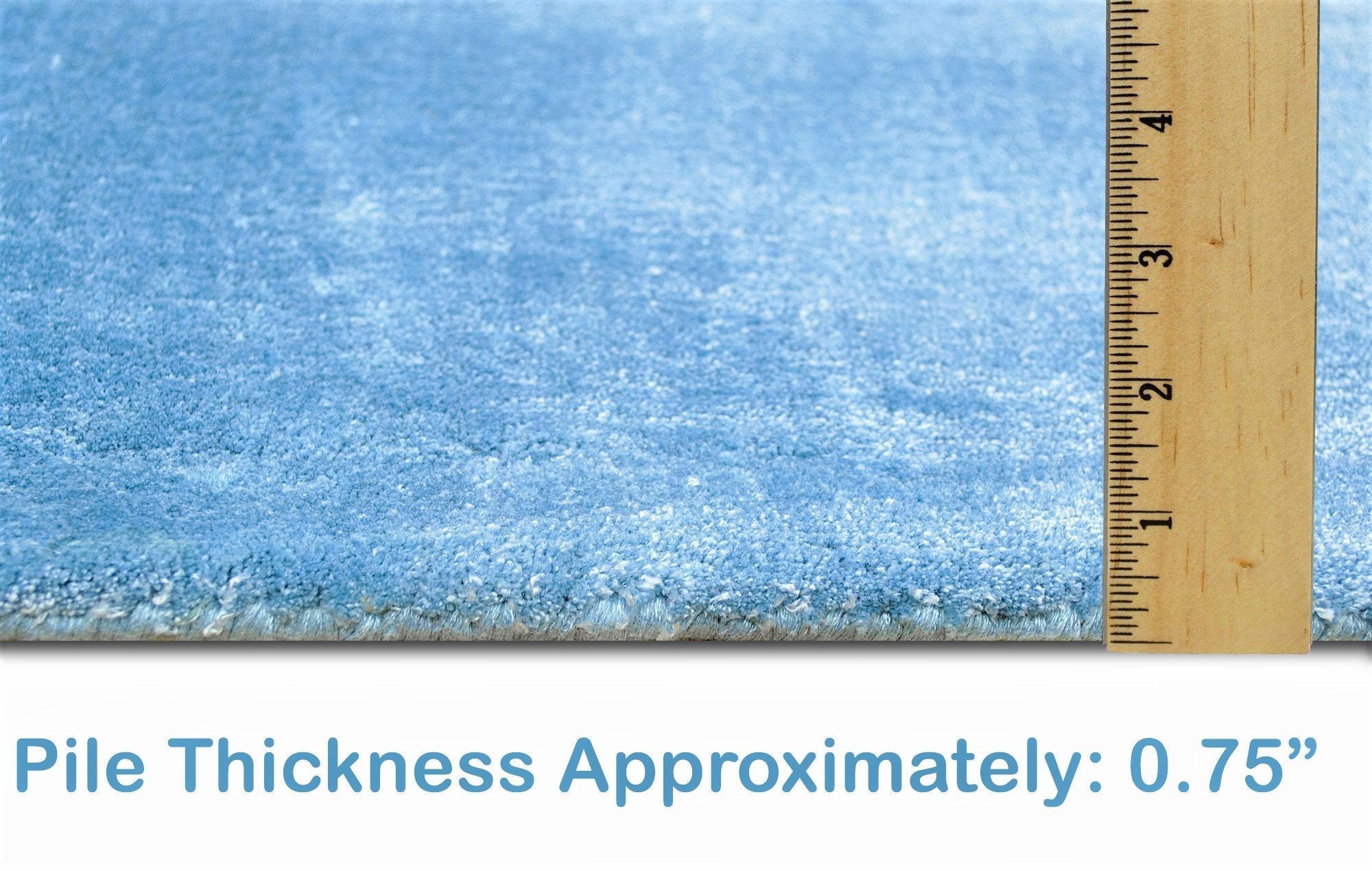 Sky Blu Color Rugs Viscose Ultra-Soft Hand Knotted in India Rugs for Dining Room