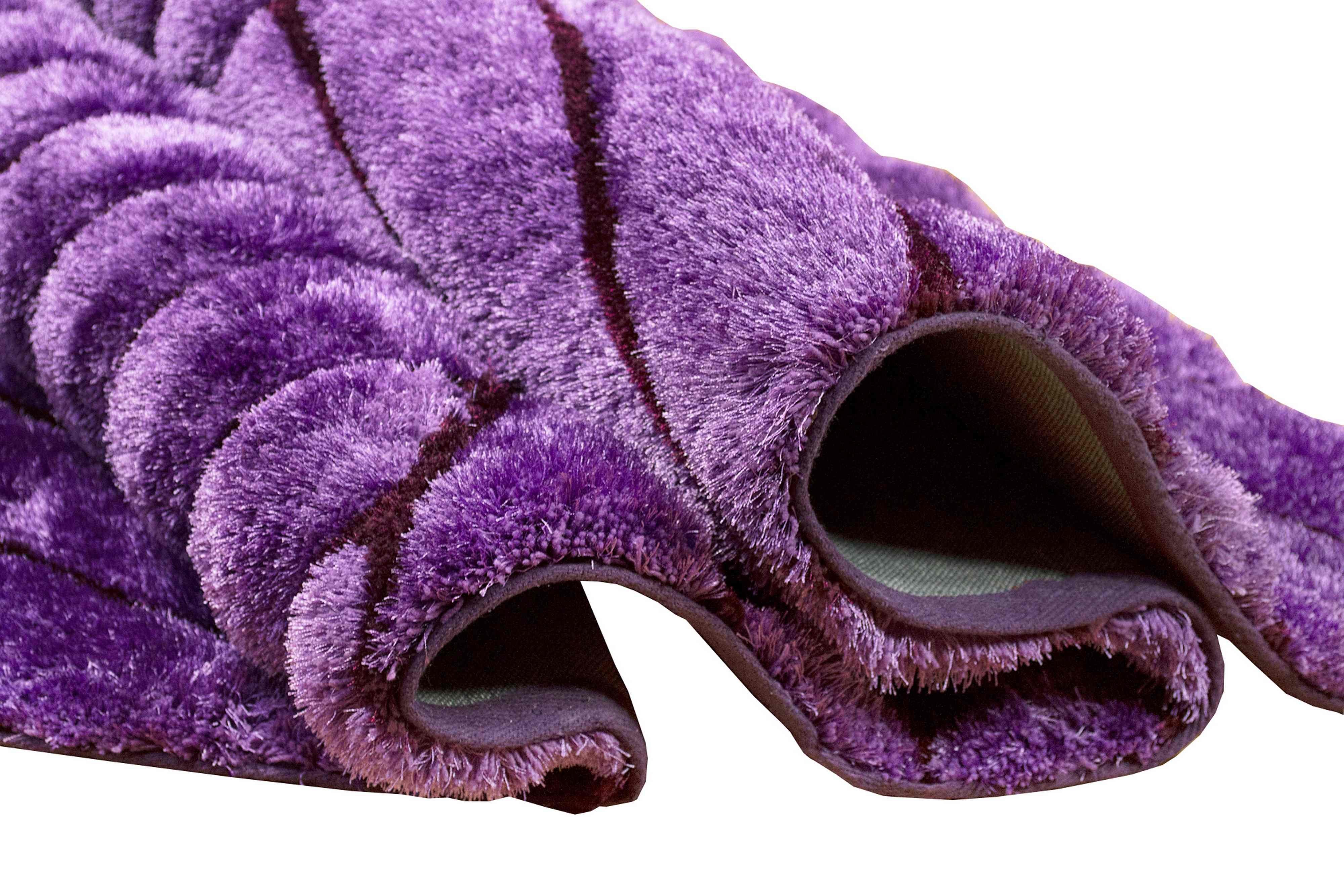 3-D Hand Carved Shaggy Rug - Soft Modern Colors