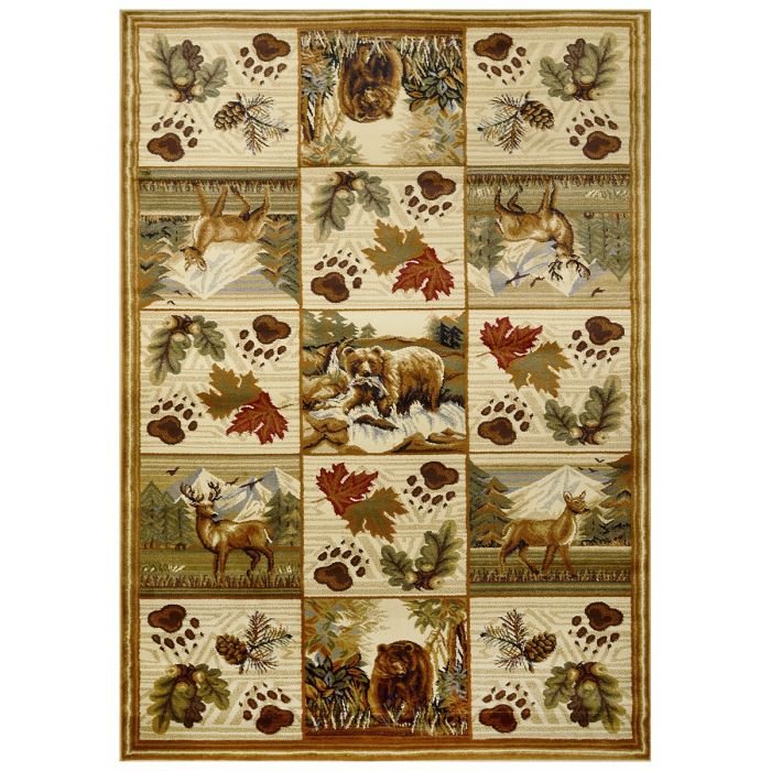 HR Cabin Nature and Animals Multicolor Bear Décor Rugs