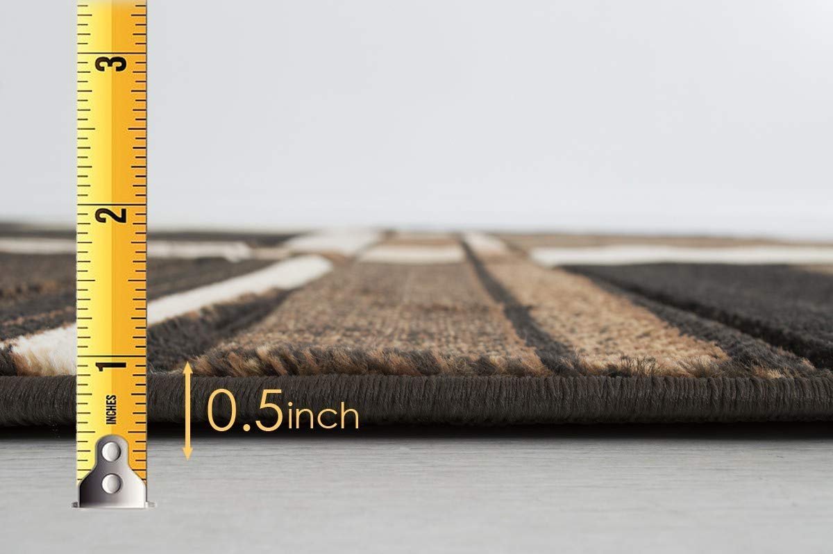 Cubism/Squares Modern Hand Carved Area Rug 15