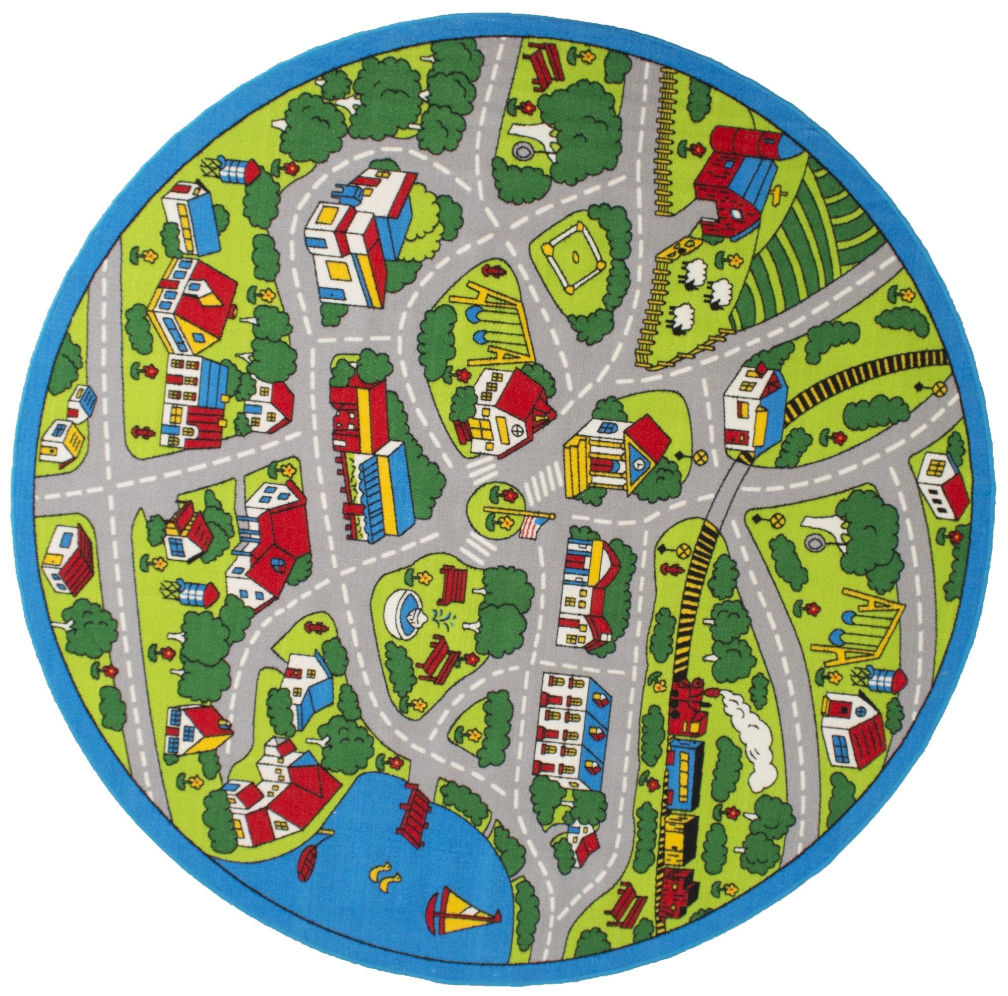 Kids Car Road Rugs City Map Play mat Non-Slip