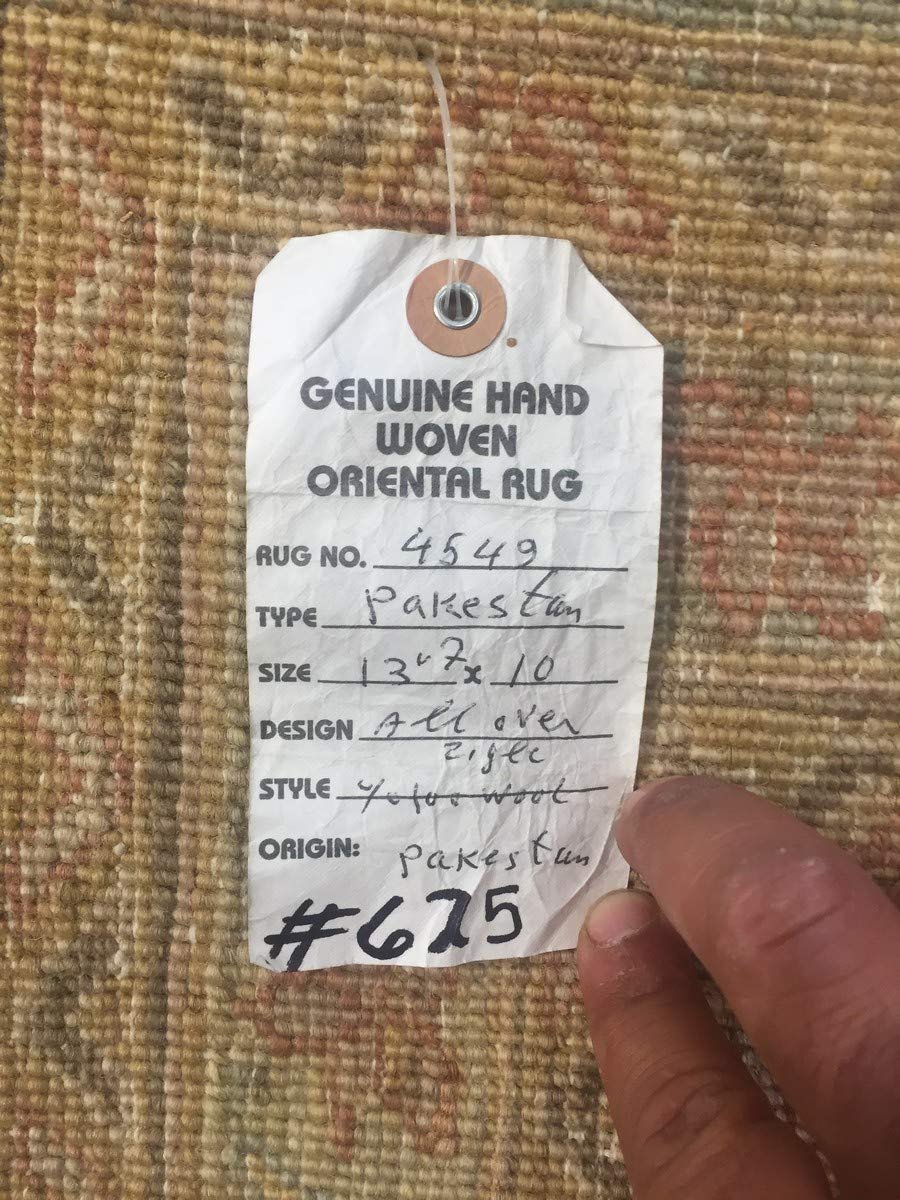 Hand Knotted Pakistani Rug-Ziegler-Gray/Beige/Multi-(13.7 by 10Feet)