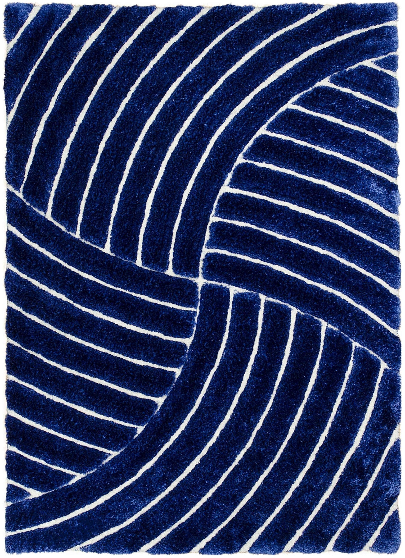 3-D Hand Carved Shaggy Rug - Soft Modern Colors