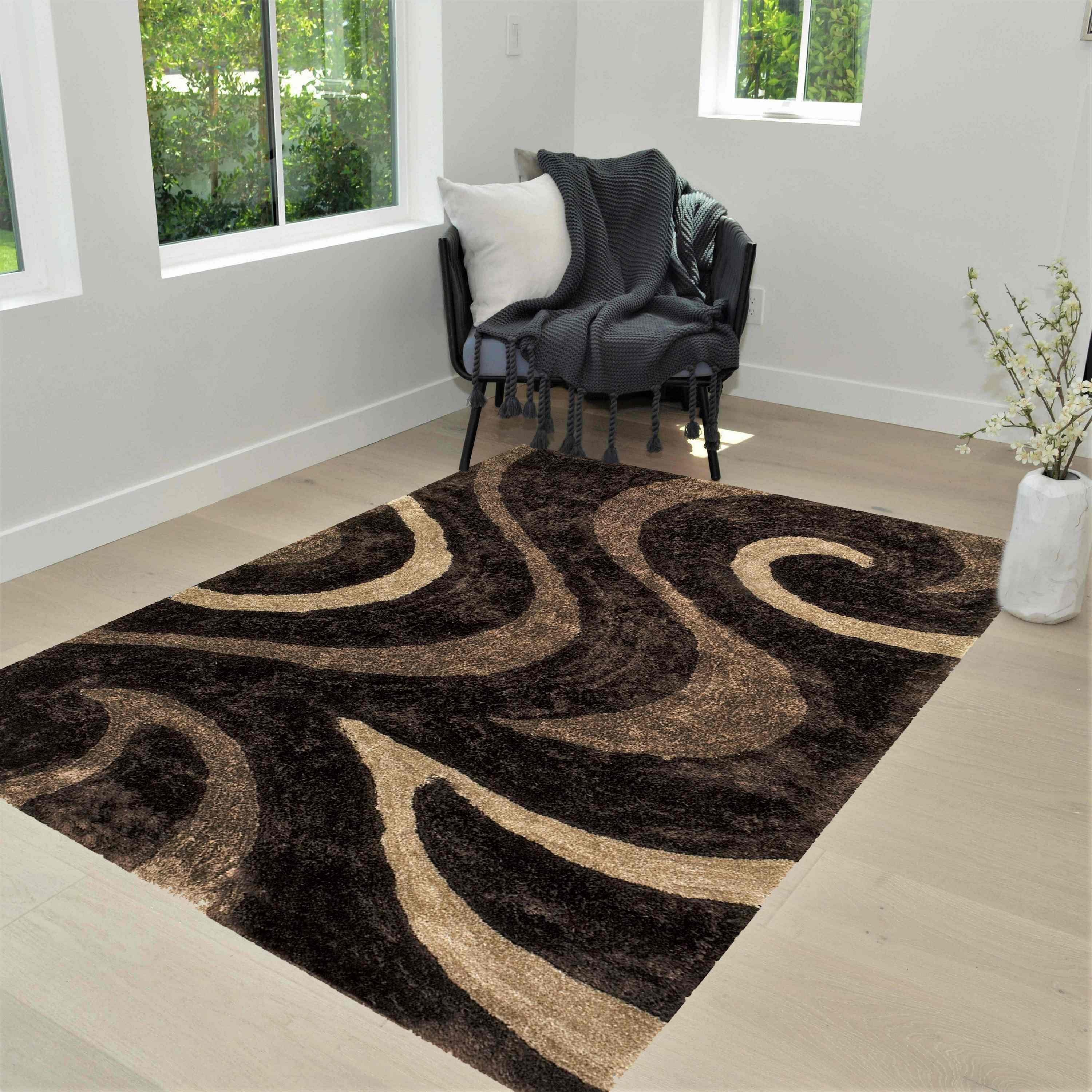 3-D Hand Carved Shaggy Rug #06