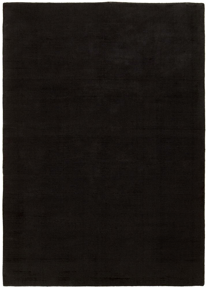 Black Color Rugs Viscose Ultra-Soft Hand Knotted in India Rugs for Dining Room