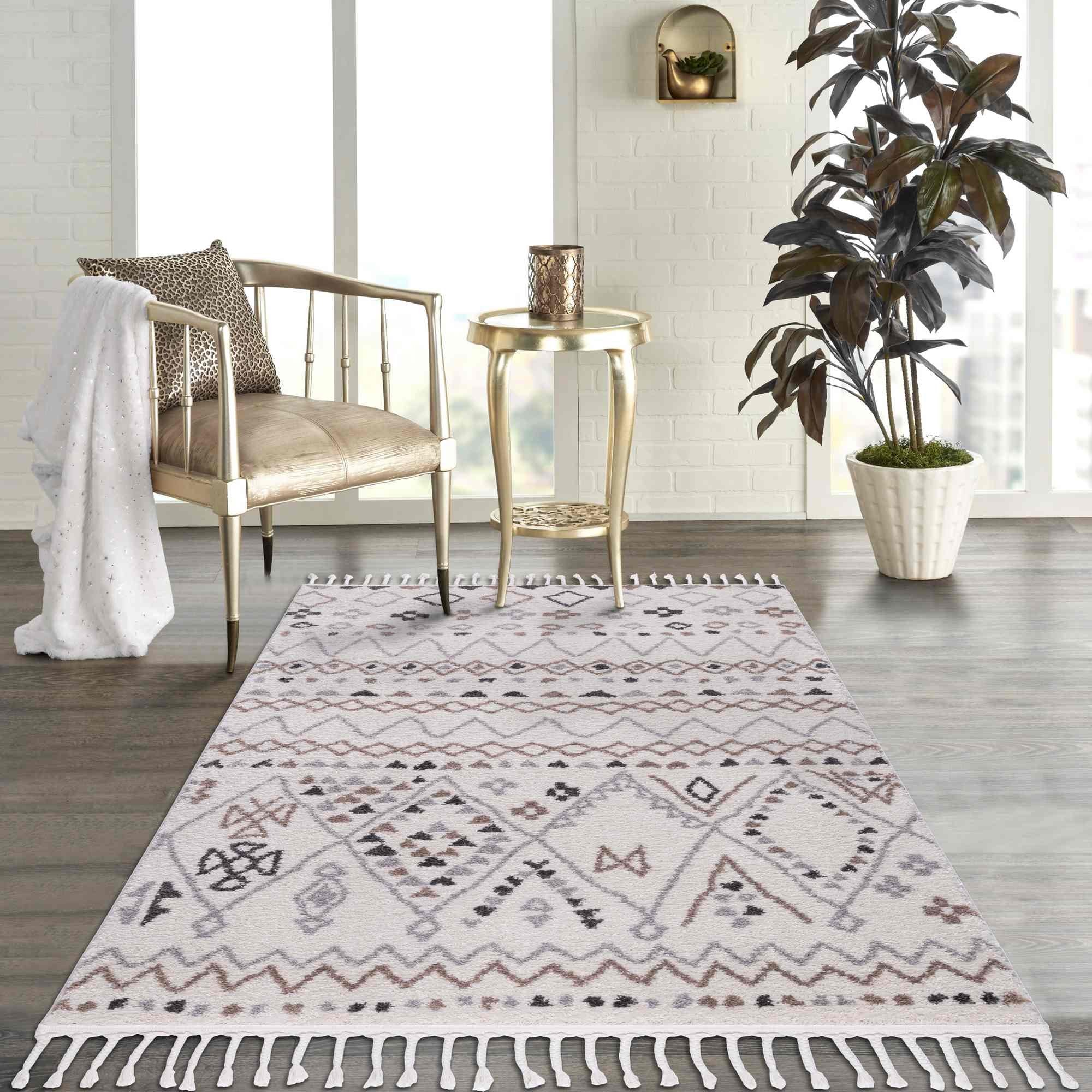 Trellis Moroccan Shaggy Rugs #12