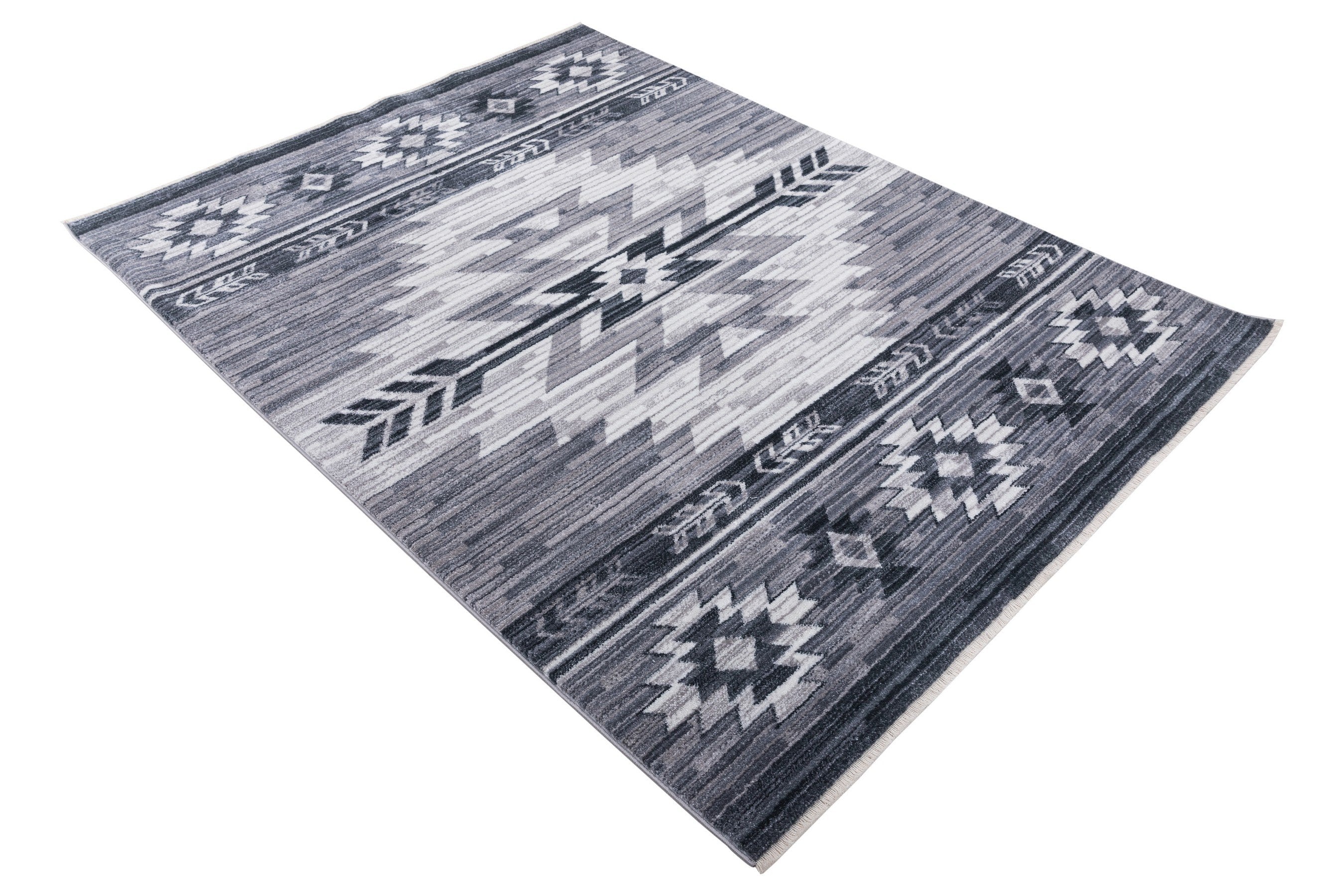 Navajo Tribal Rug – Easy Clean, Foldable, Rust/Grey/Black/Blue/Glacier/Orange/Denim