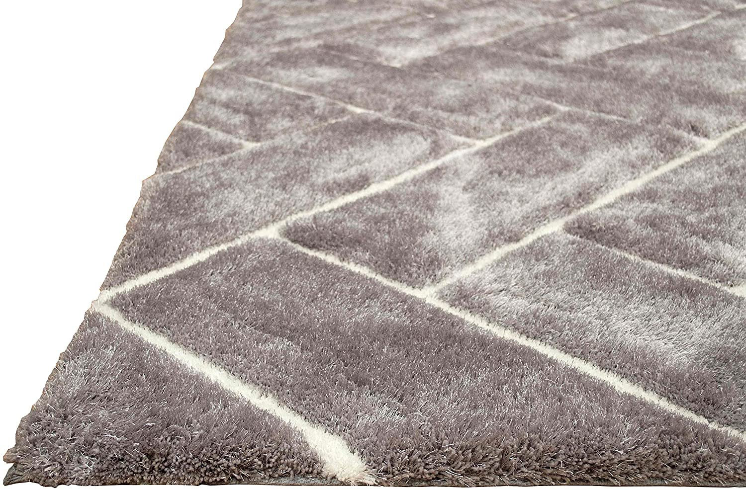 3-D Hand Carved Shaggy Rug - Soft Modern Colors