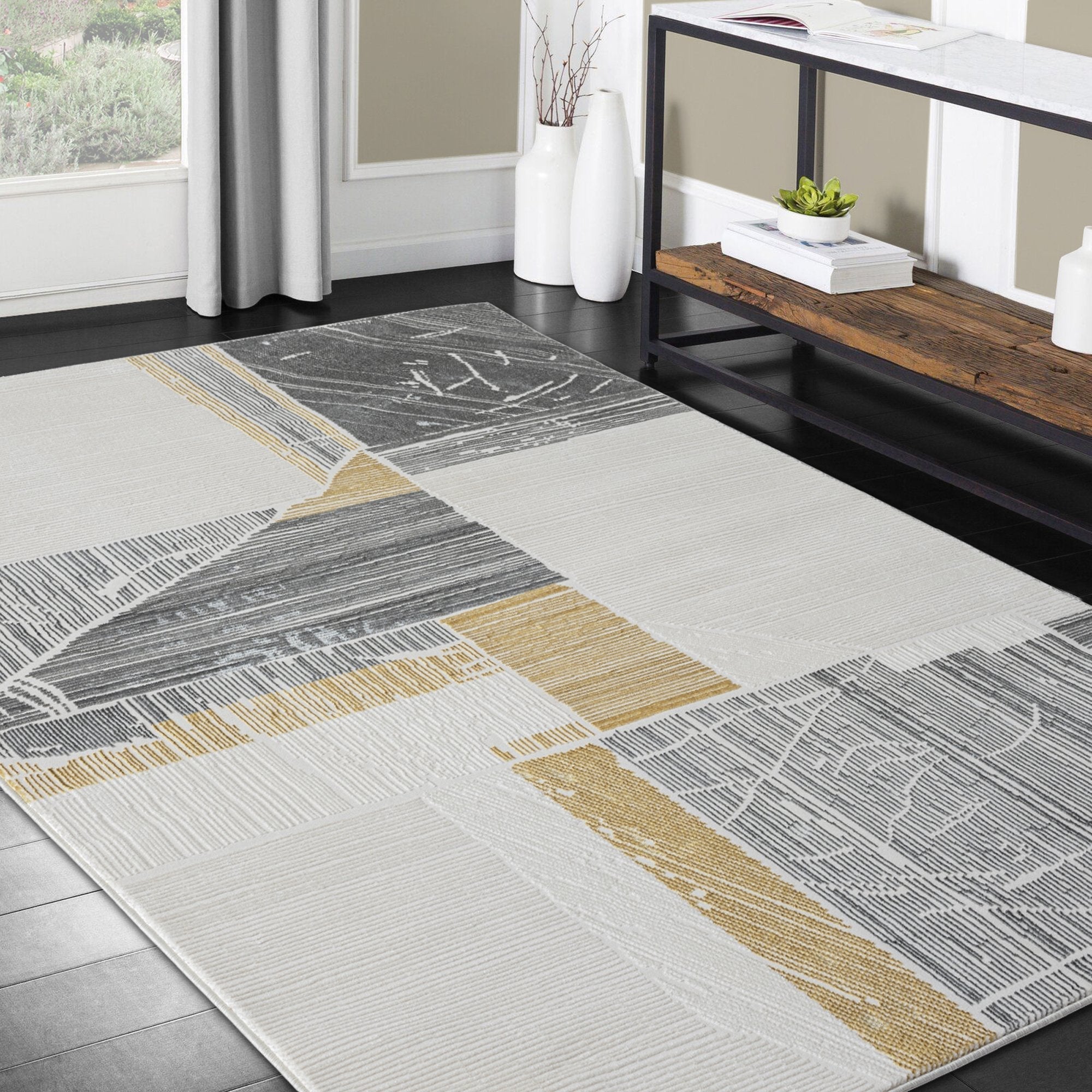 HR Premium Super Soft Polyester Abstract Area Rug #456